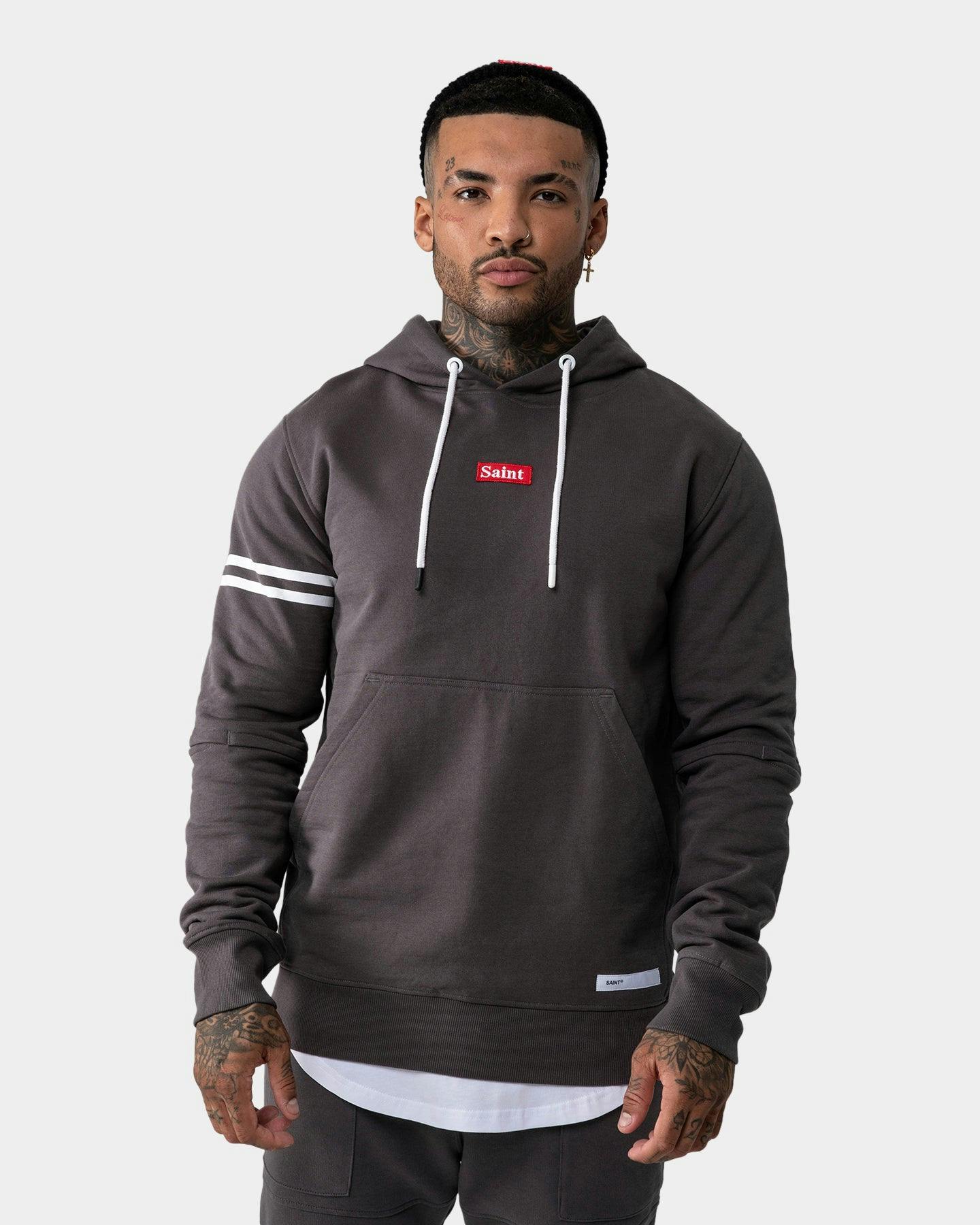 Saint Morta Numeraire Heavy Weight Hoodie Dark Grey | Culture Kings