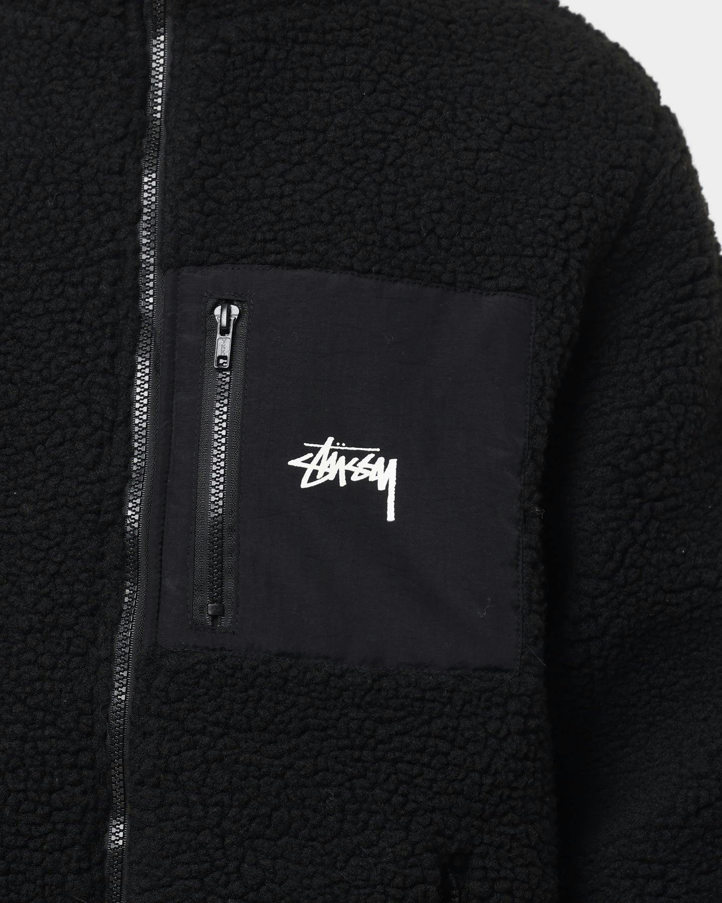 Stussy Stock Sherpa Jacket Black | Culture Kings