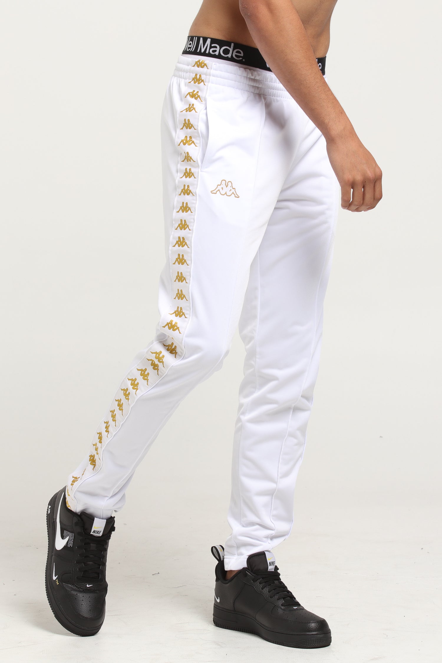 kappa tracksuit white and gold