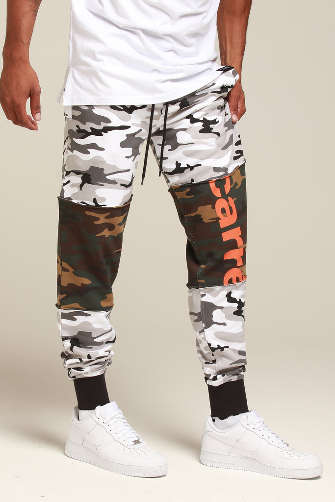 snow camo sweatpants