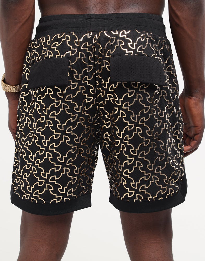 Saint Morta Royalty Basketball Shorts Black Gold Culture Kings