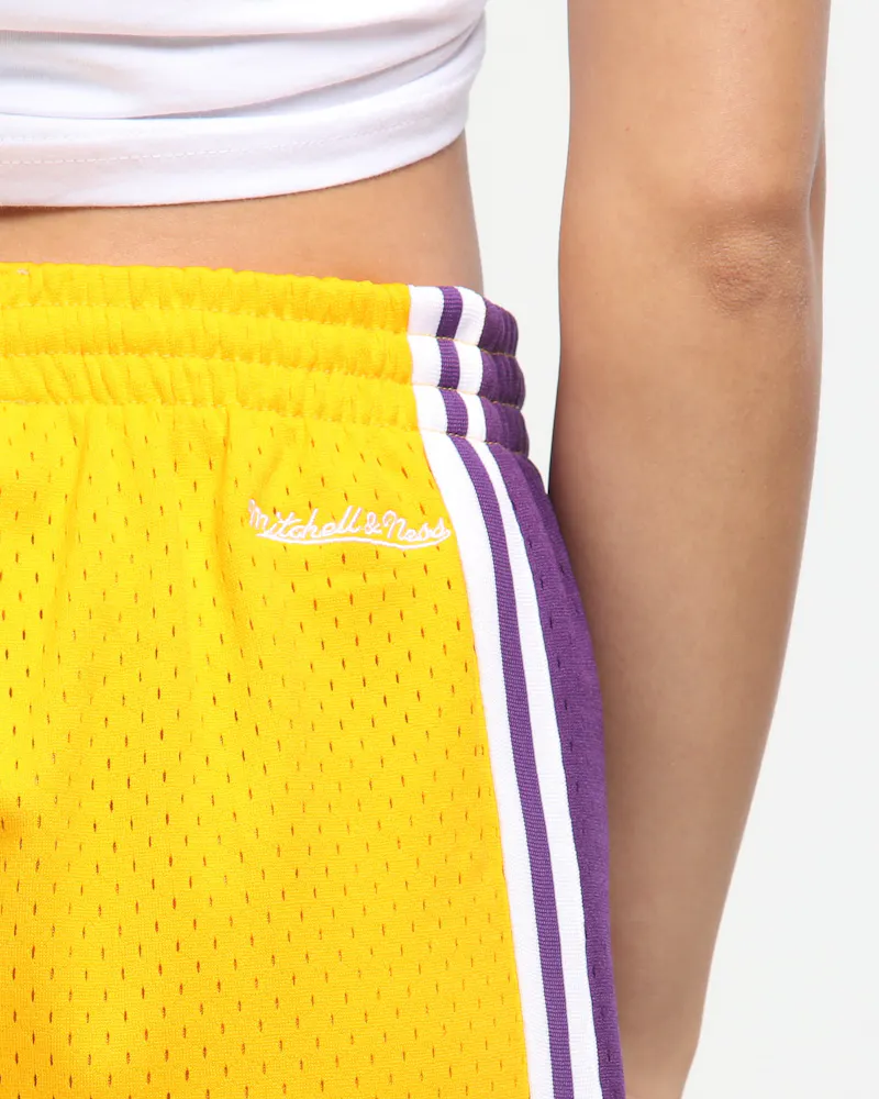 Mitchell Ness Women S Los Angeles Lakers Jump Shot Shorts Yellow Culture Kings