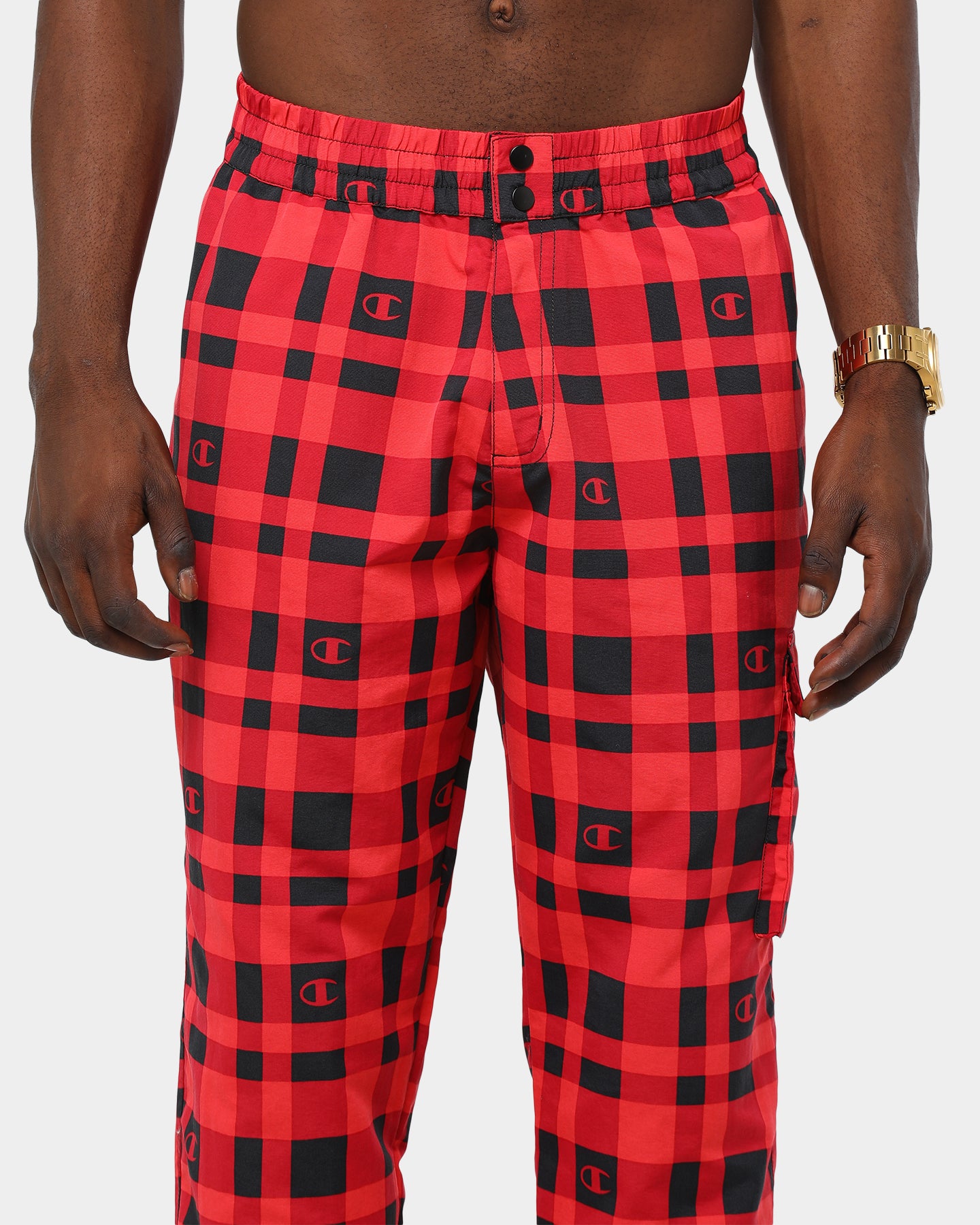 nike woven checkered tracksuit bottoms