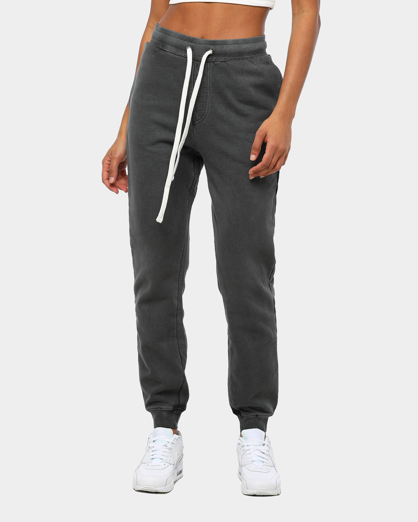 denim track pants womens