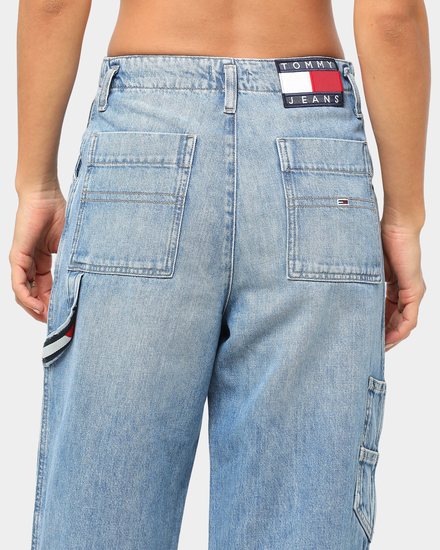 womens denim cargo jeans