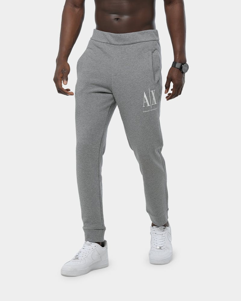 Armani Exchange Sweatpants Icon Logo Grey Culture Kings Two front pockets, a zipped pocket on the back. armani exchange sweatpants icon logo grey
