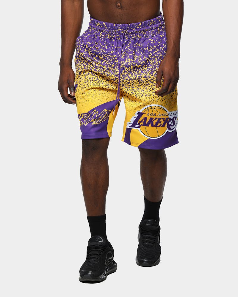 Black Pyramid Men S Los Angeles Lakers Logo Short Yellow Culture Kings