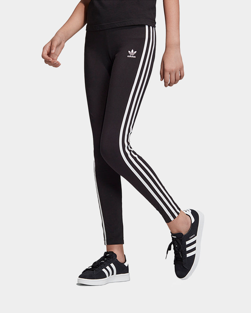 adidas black leggings white stripes