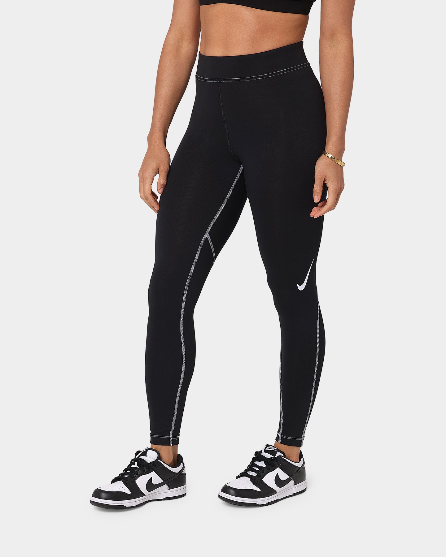 Nike Women's Swoosh GX High Rise Leggings Black/White | Culture Kings