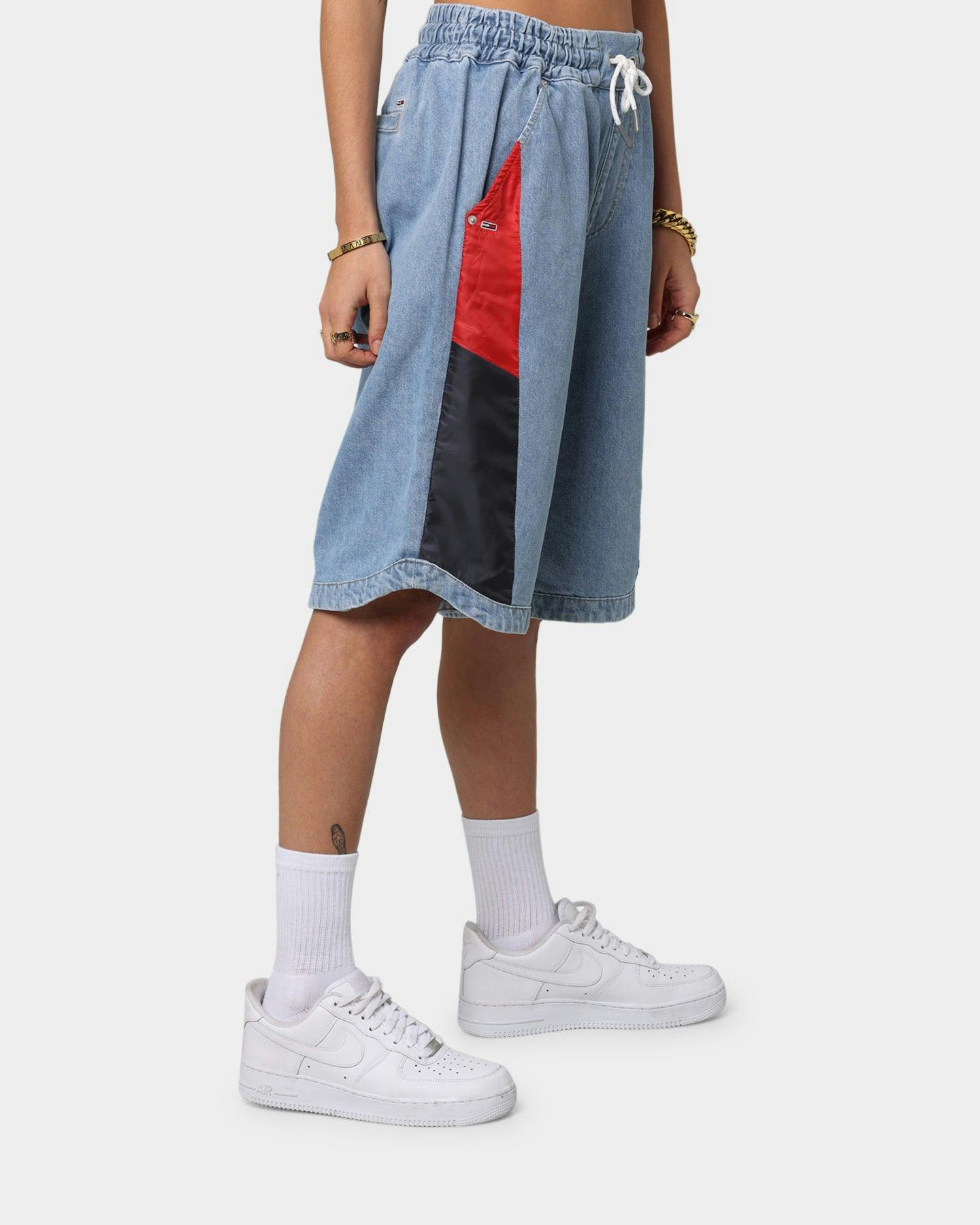 Tommy Jeans Women's ColourBlocked Panels Baggy Denim Shorts Fame Mix