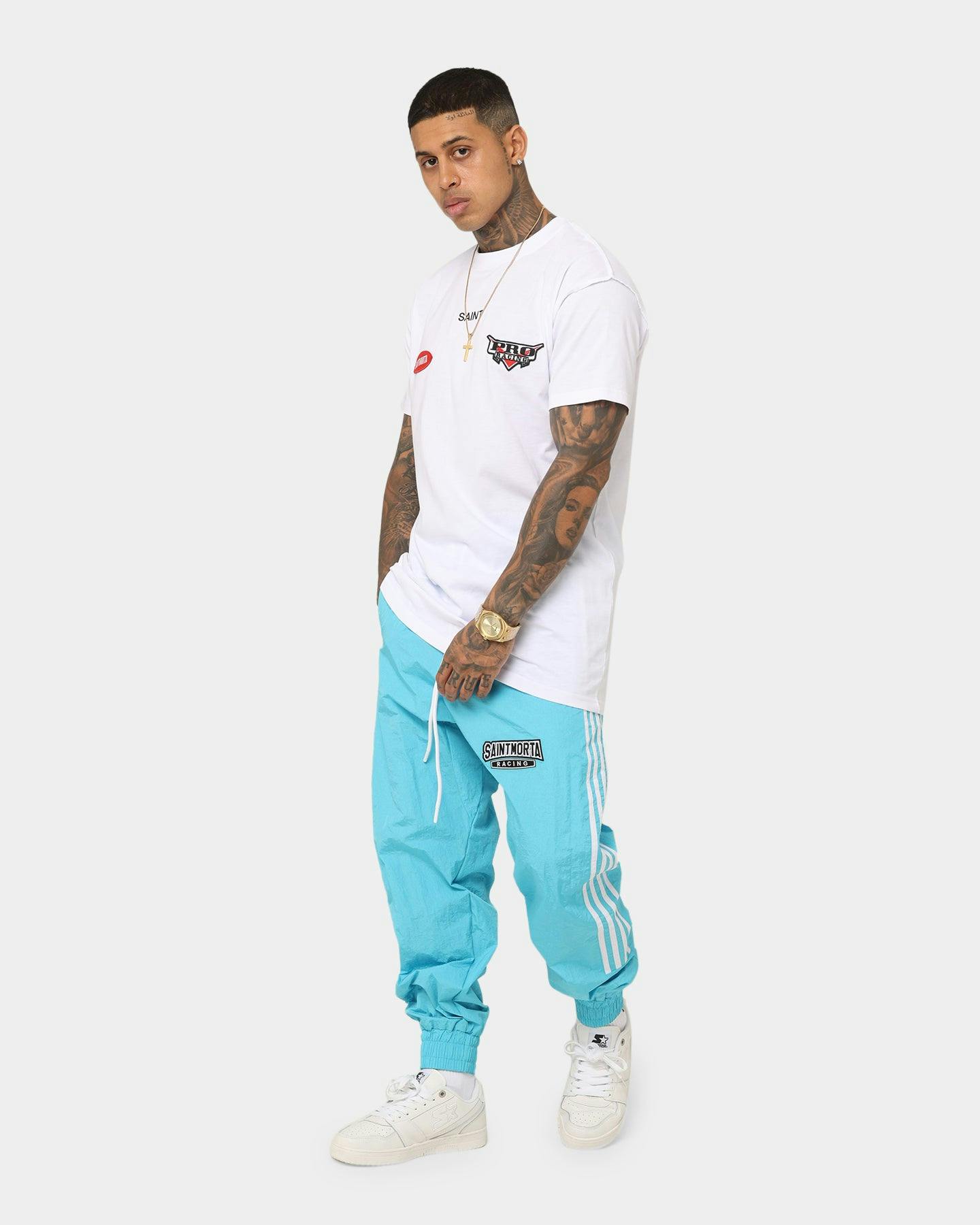 Saint Morta Pro Racing Nylon Trackpants Cyan