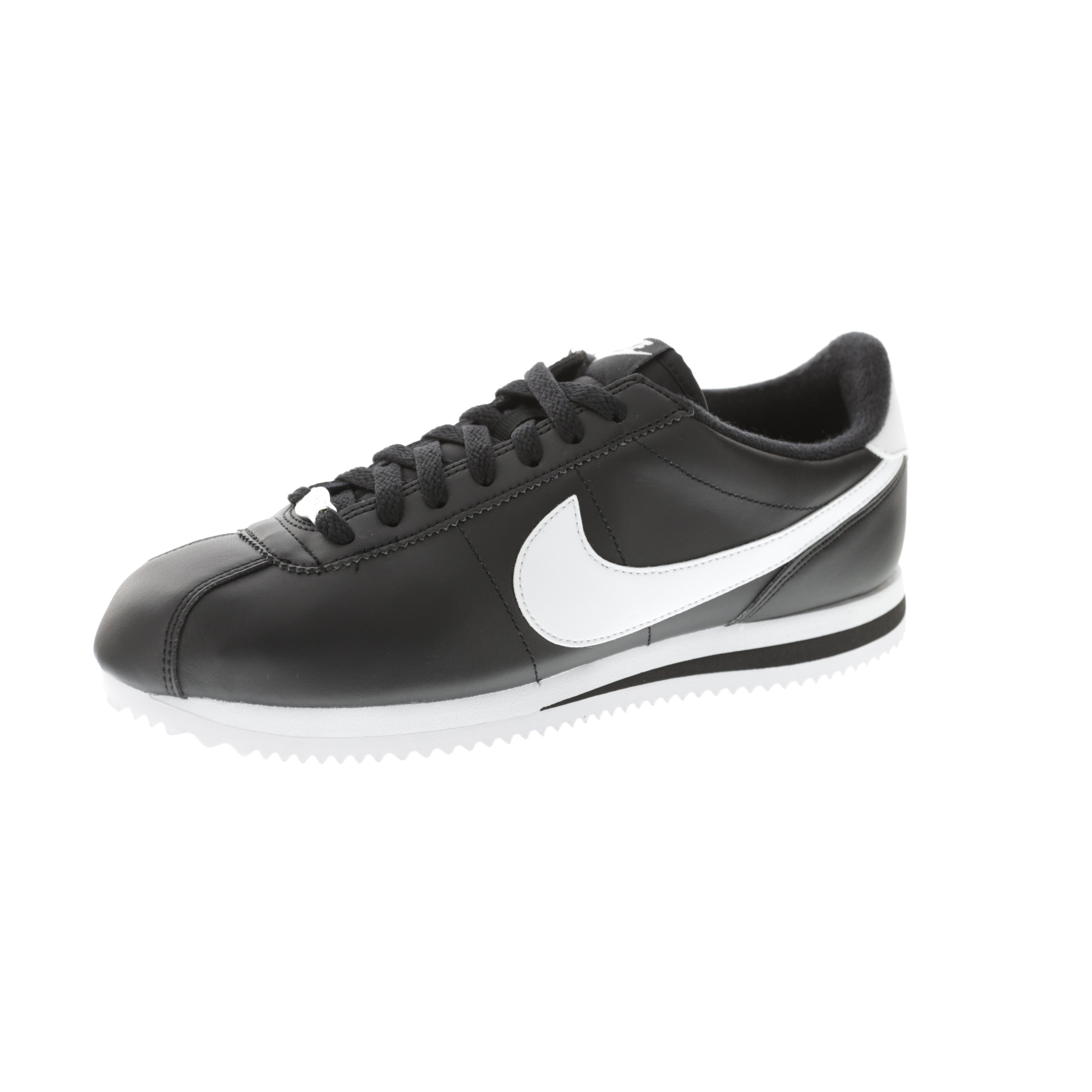 nike cortez basic leather black white