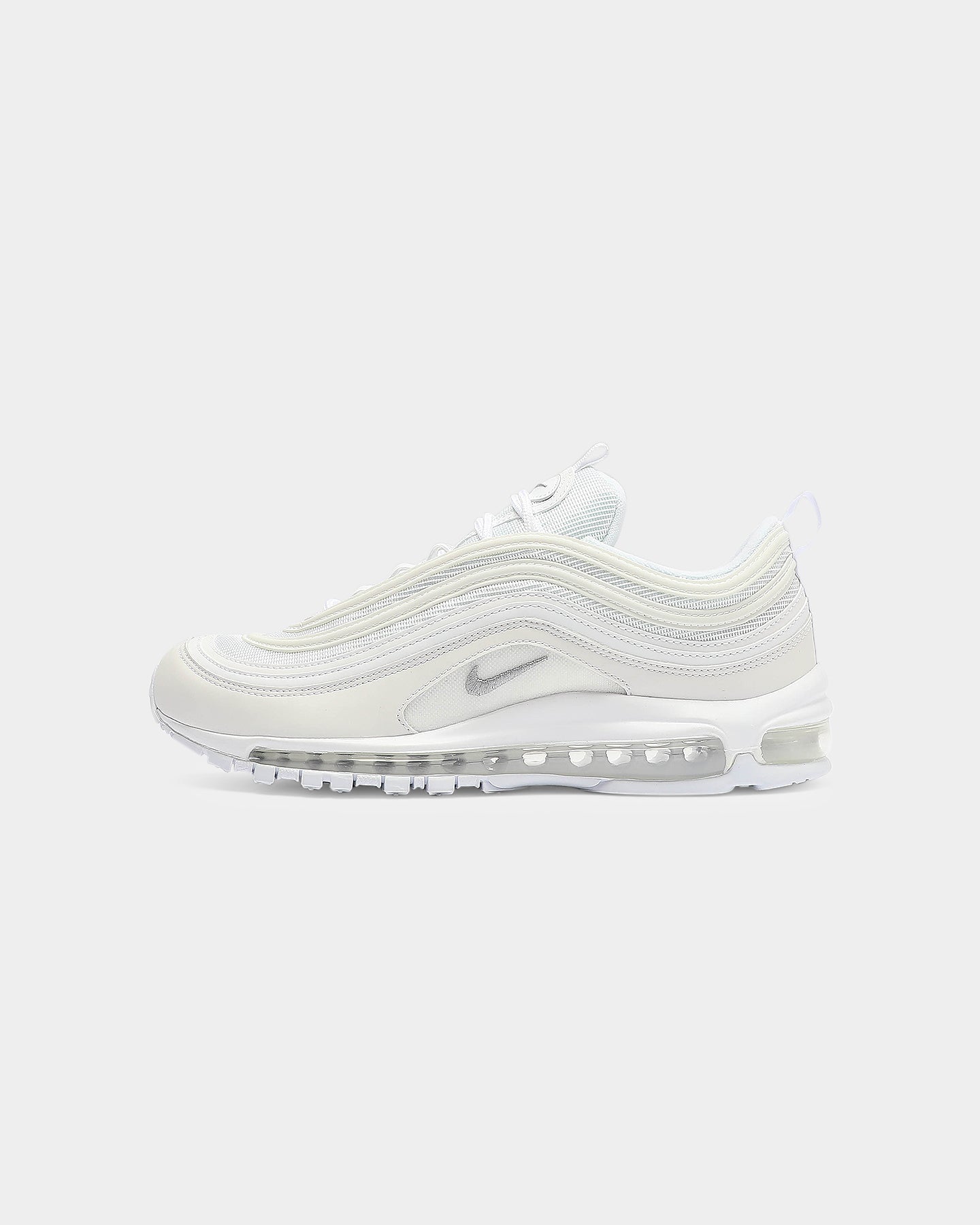 white and grey nike 97