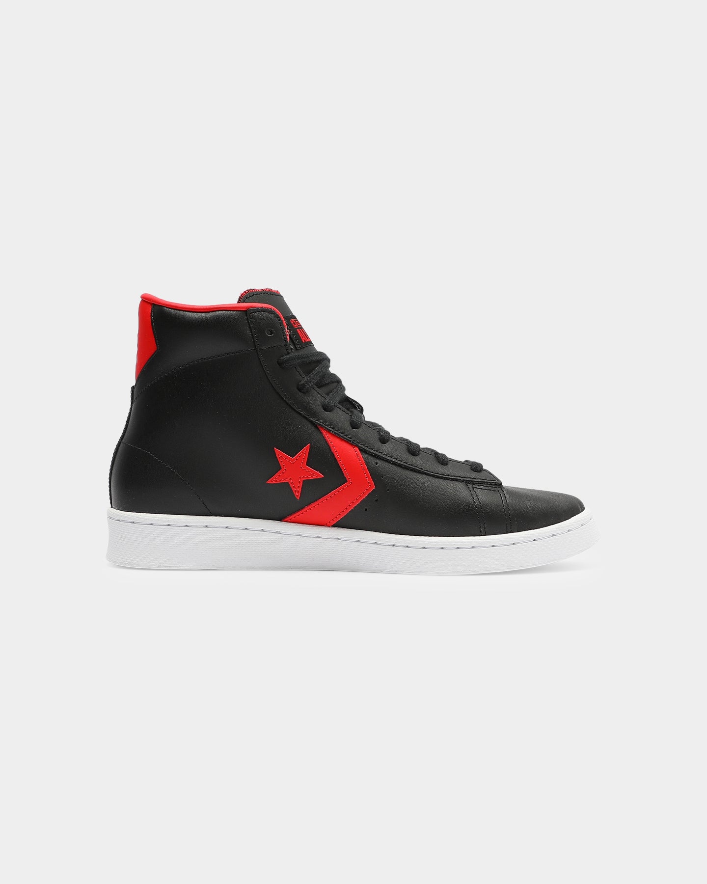 converse pro leather black red