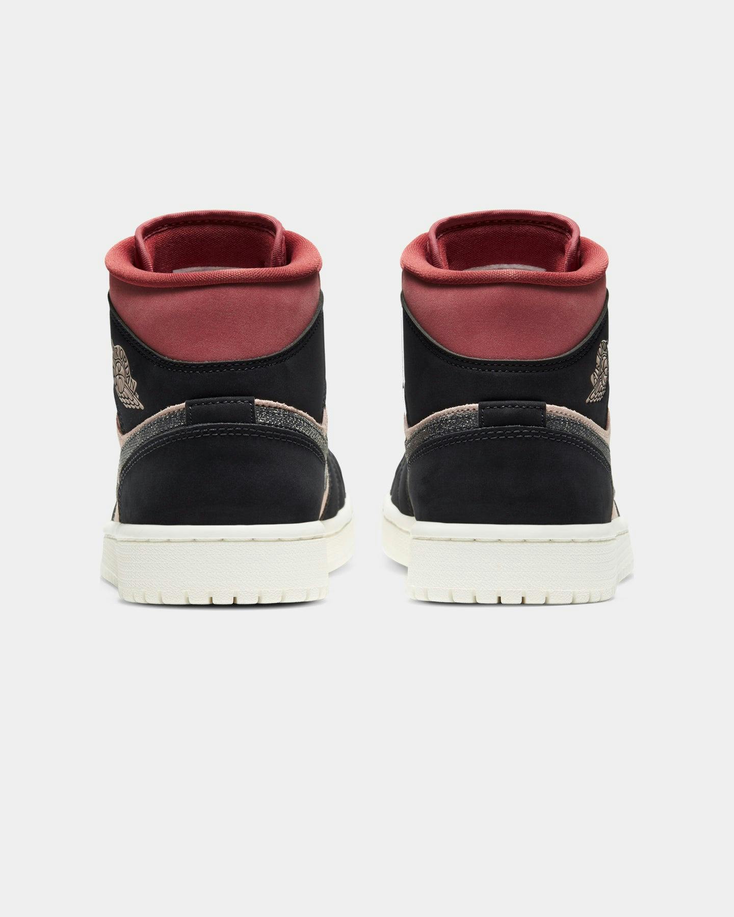 Jordan Women's Air Jordan 1 Mid "Burgundy Dusty Red" Particle Beige/Black/Canyon Rust/Sail