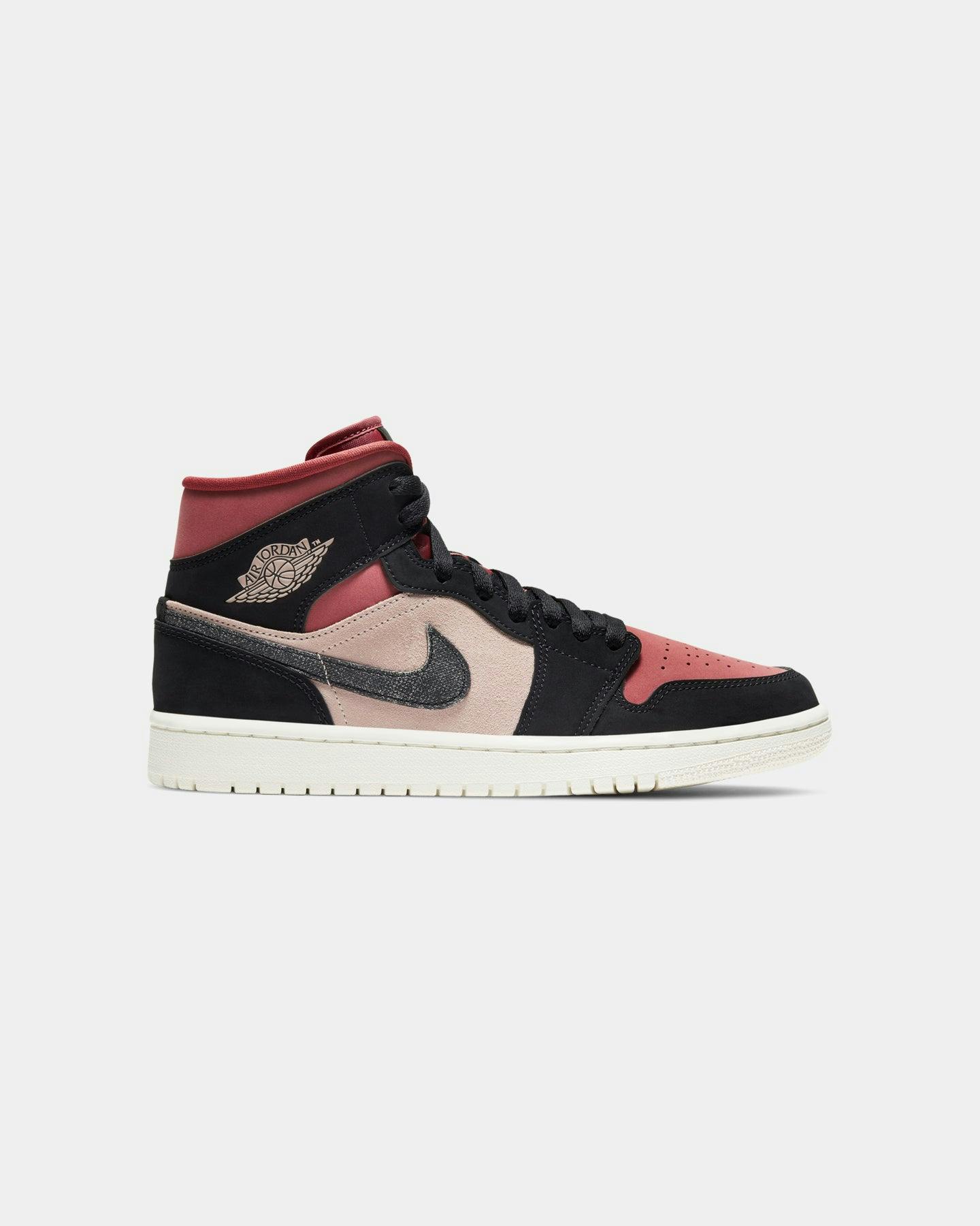 Jordan Women's Air Jordan 1 Mid "Burgundy Dusty Red" Particle Beige/Black/Canyon Rust/Sail