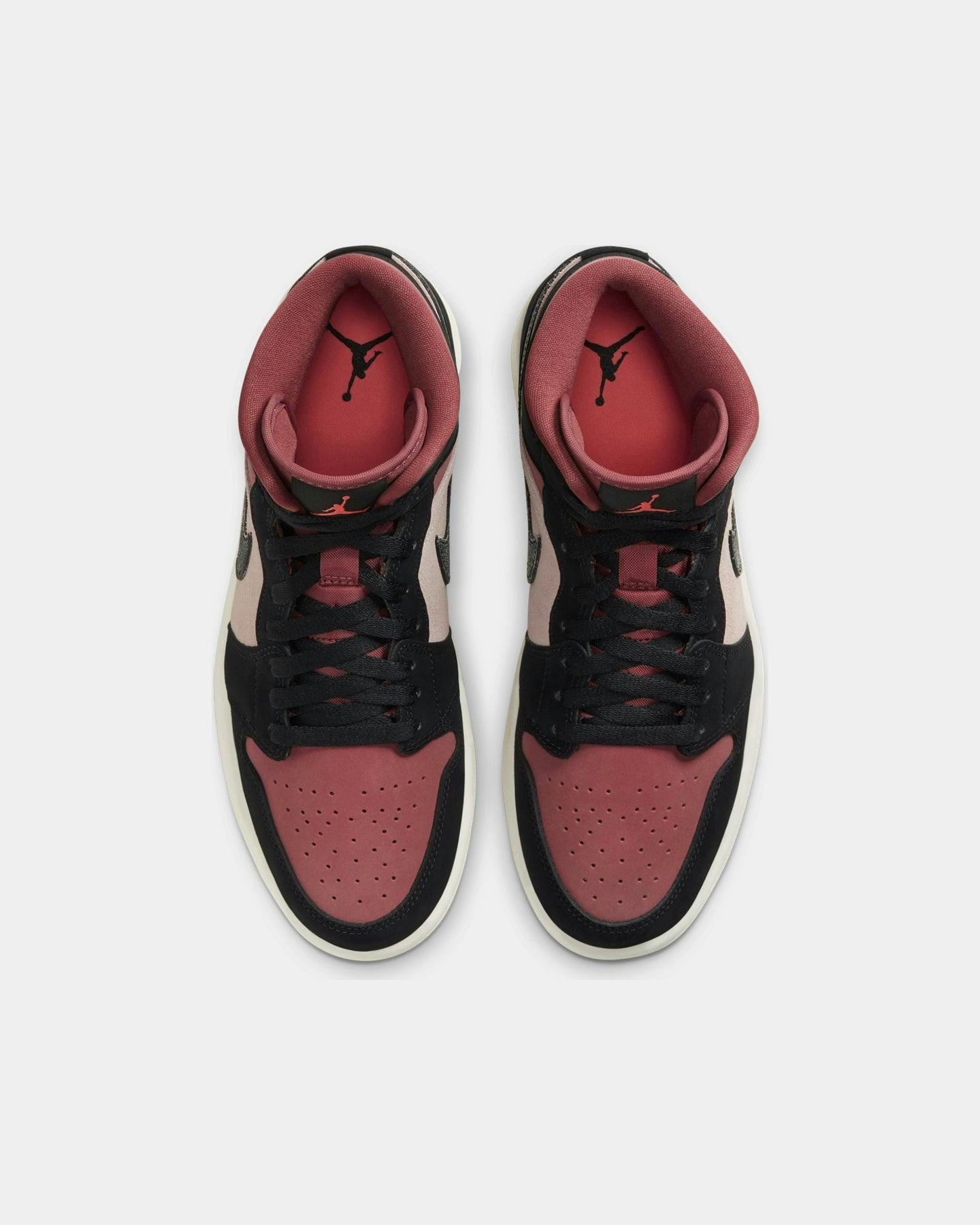 Jordan Women's Air Jordan 1 Mid "Burgundy Dusty Red" Particle Beige/Black/Canyon Rust/Sail