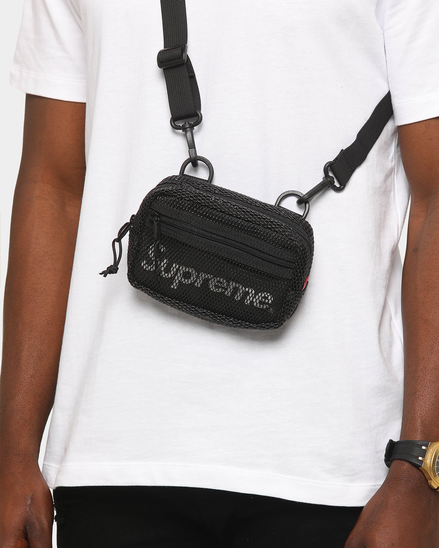 supreme black shoulder bag