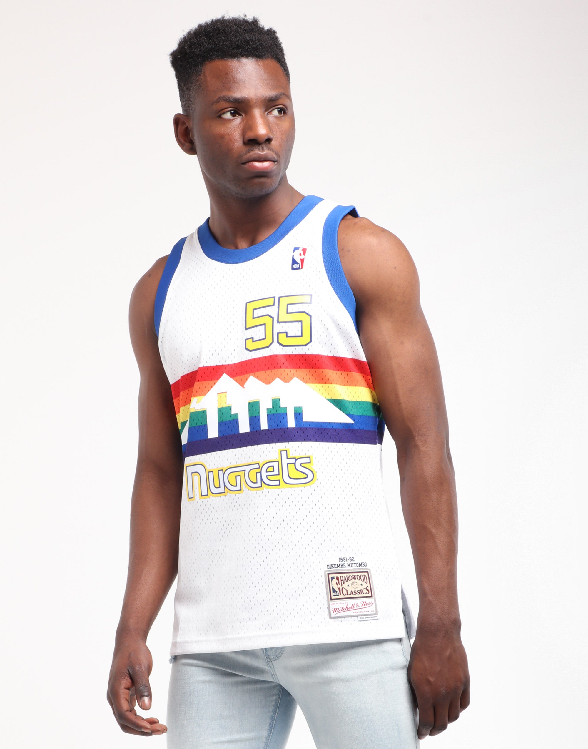 nuggets throwback jersey white