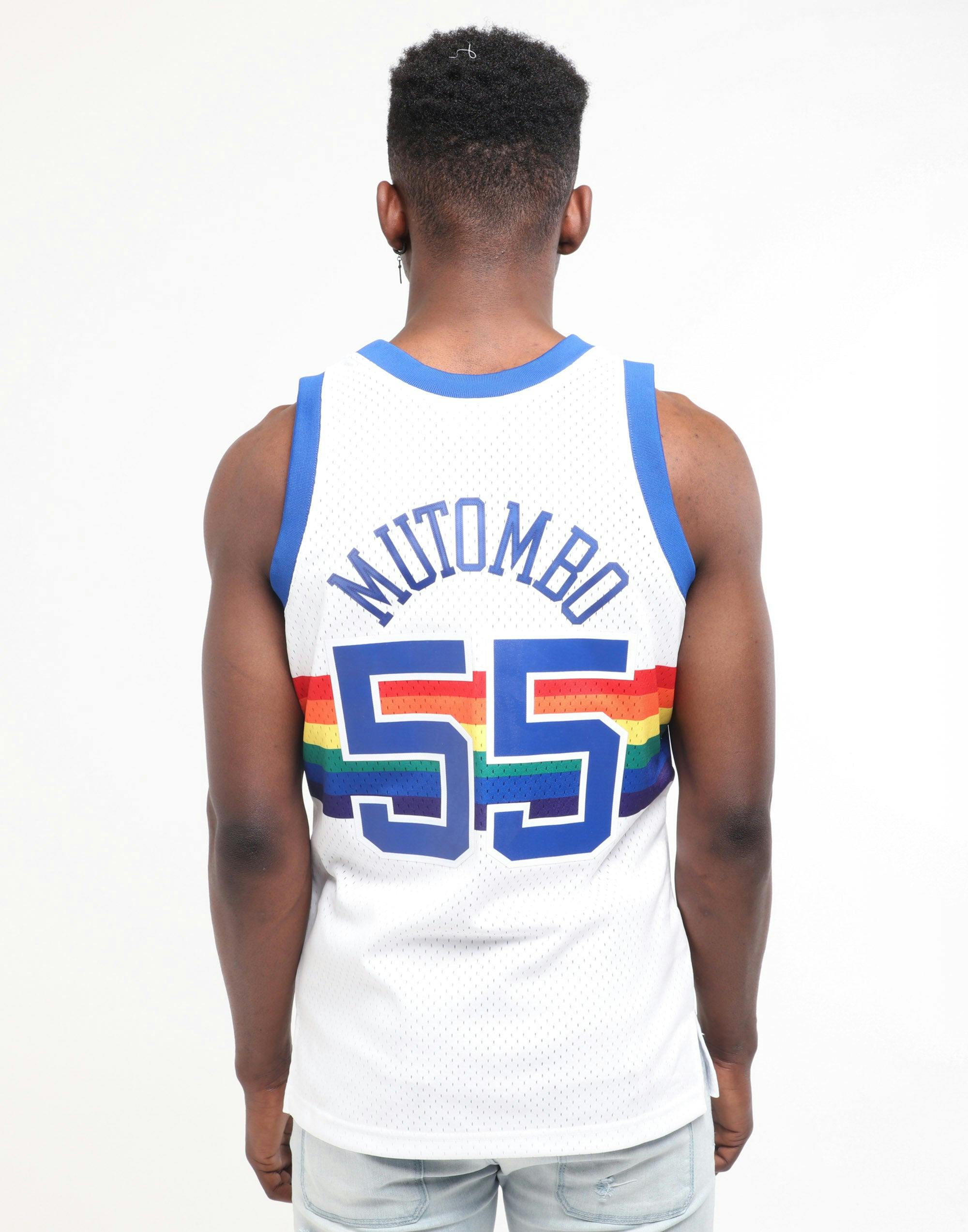 Mitchell & Ness Denver Nuggets Dikembe Mutombo #55 ...
