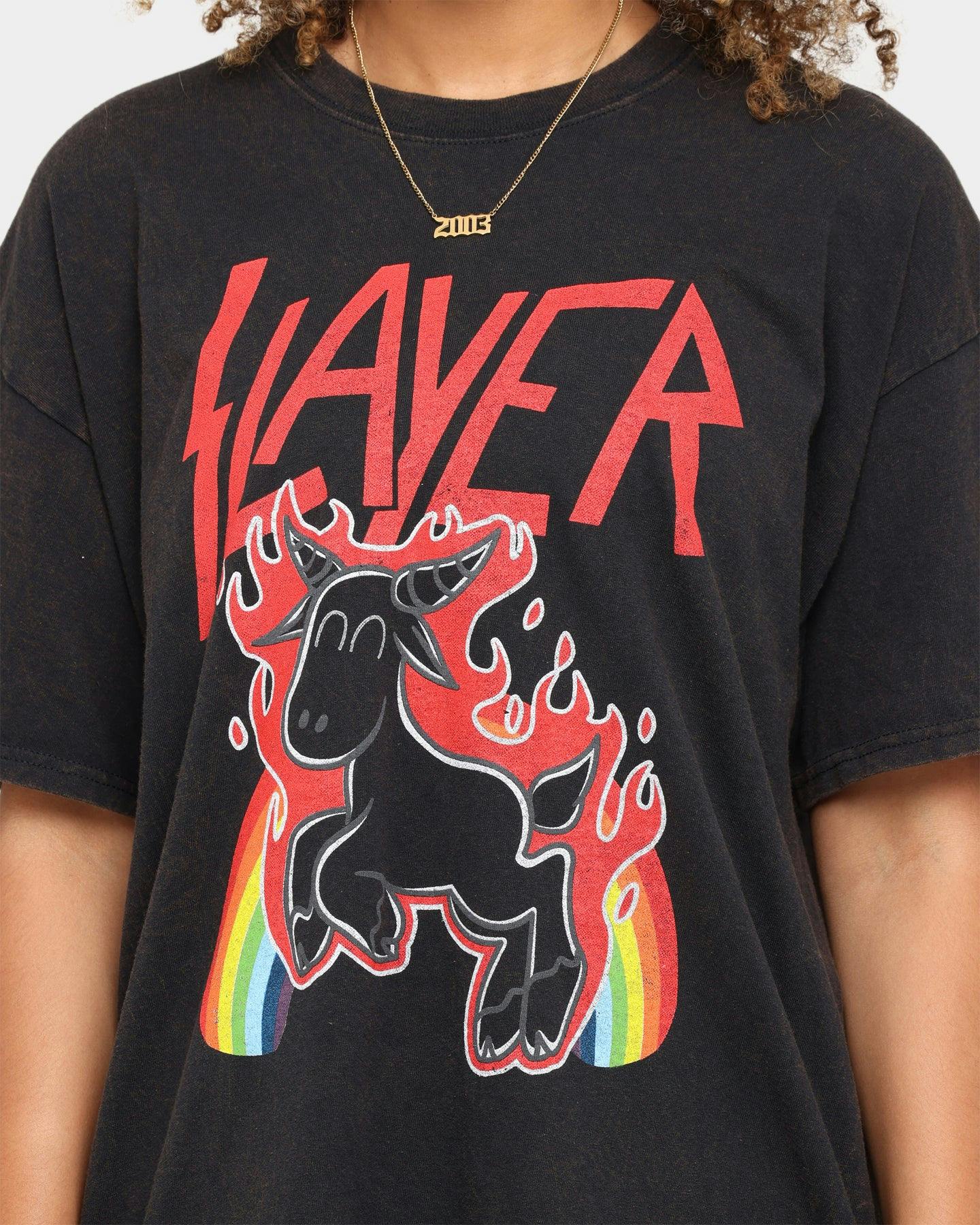 Slayer Rainbow Goat Vintage T-Shirt Black Wash | Culture Kings