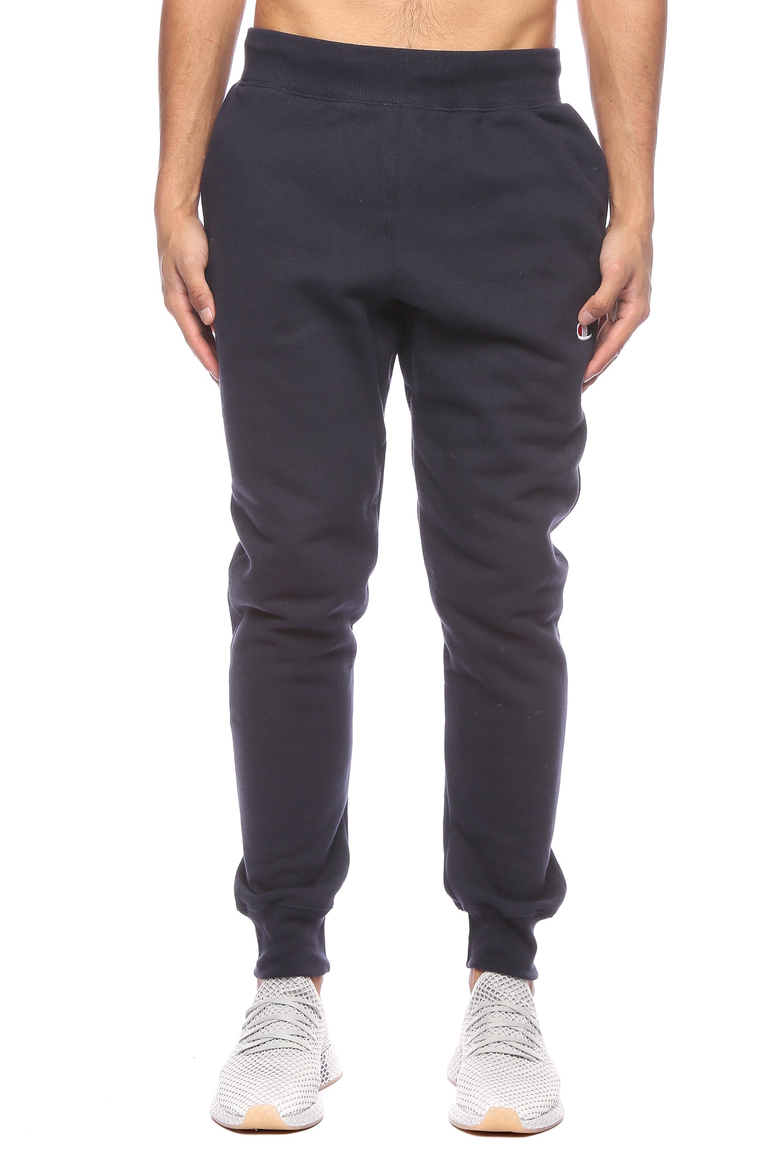 champion rev weave trim jogger black