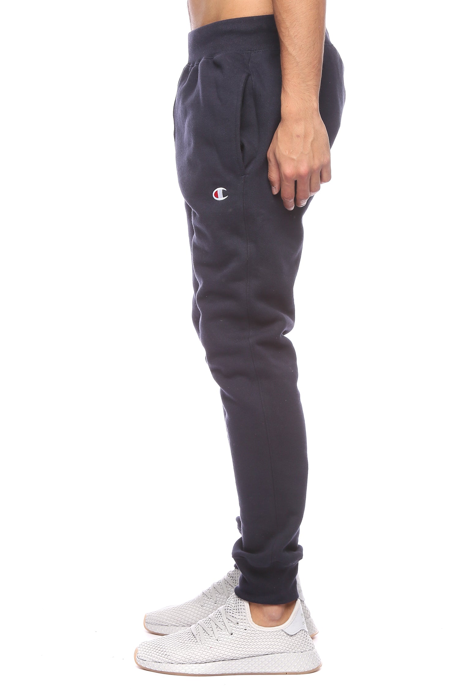 champion rev weave trim jogger black