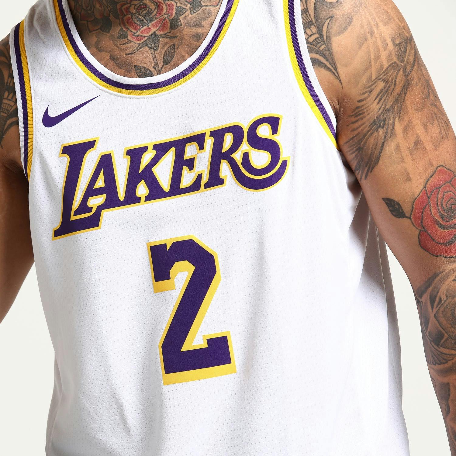 Nike Los Angeles Lakers Lonzo Ball 2 Nba Swingman Jersey Home White Yellow Purple Culture Kings
