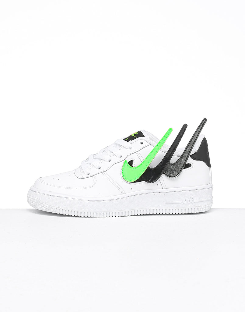 Nike Kids Air Force 1 LV8 3 (GS) WhiteBlackGreen Nike Kids Air Force 1 LV8 3 (GS) WhiteBlackGreen