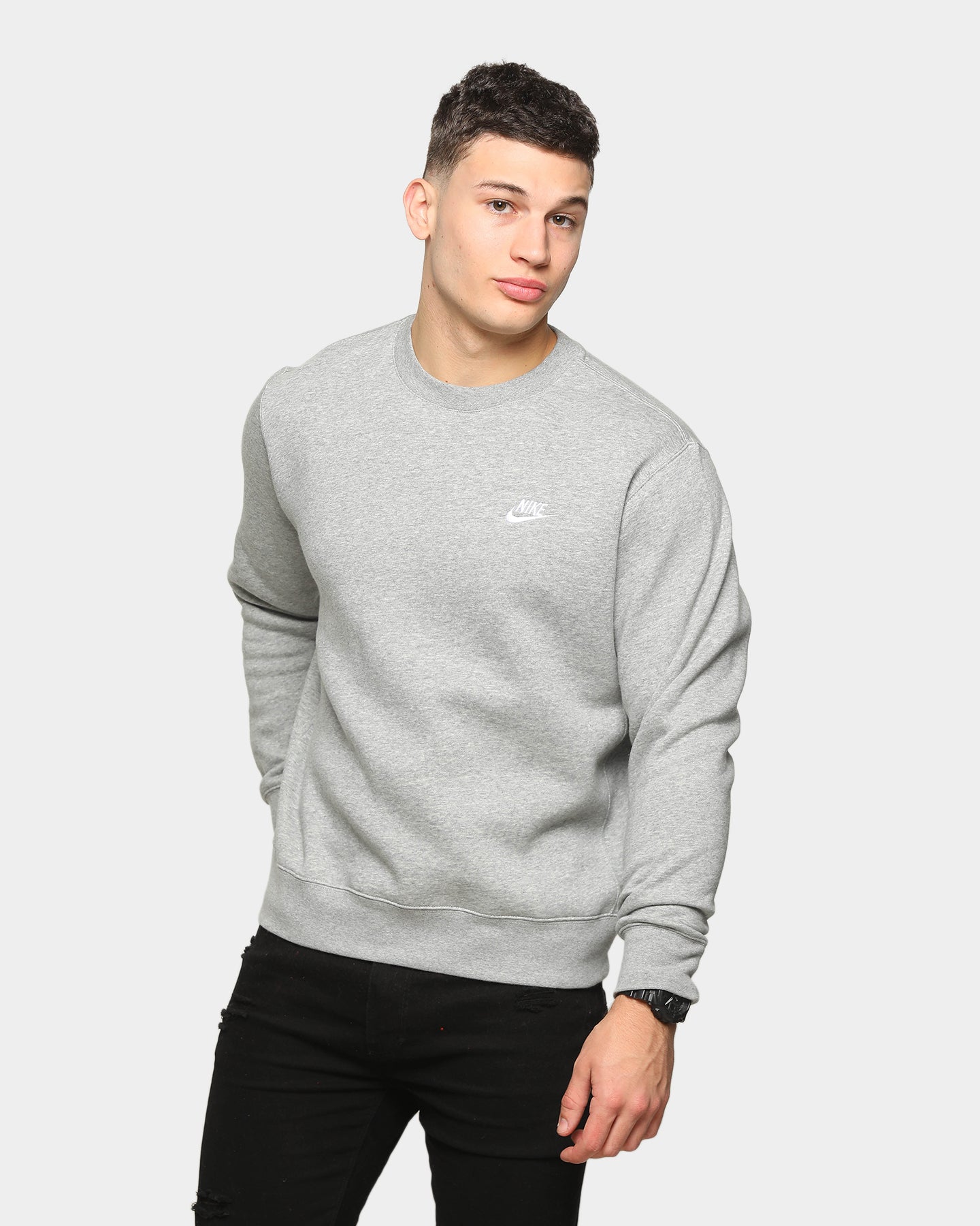 nike gray club crewneck sweatshirt