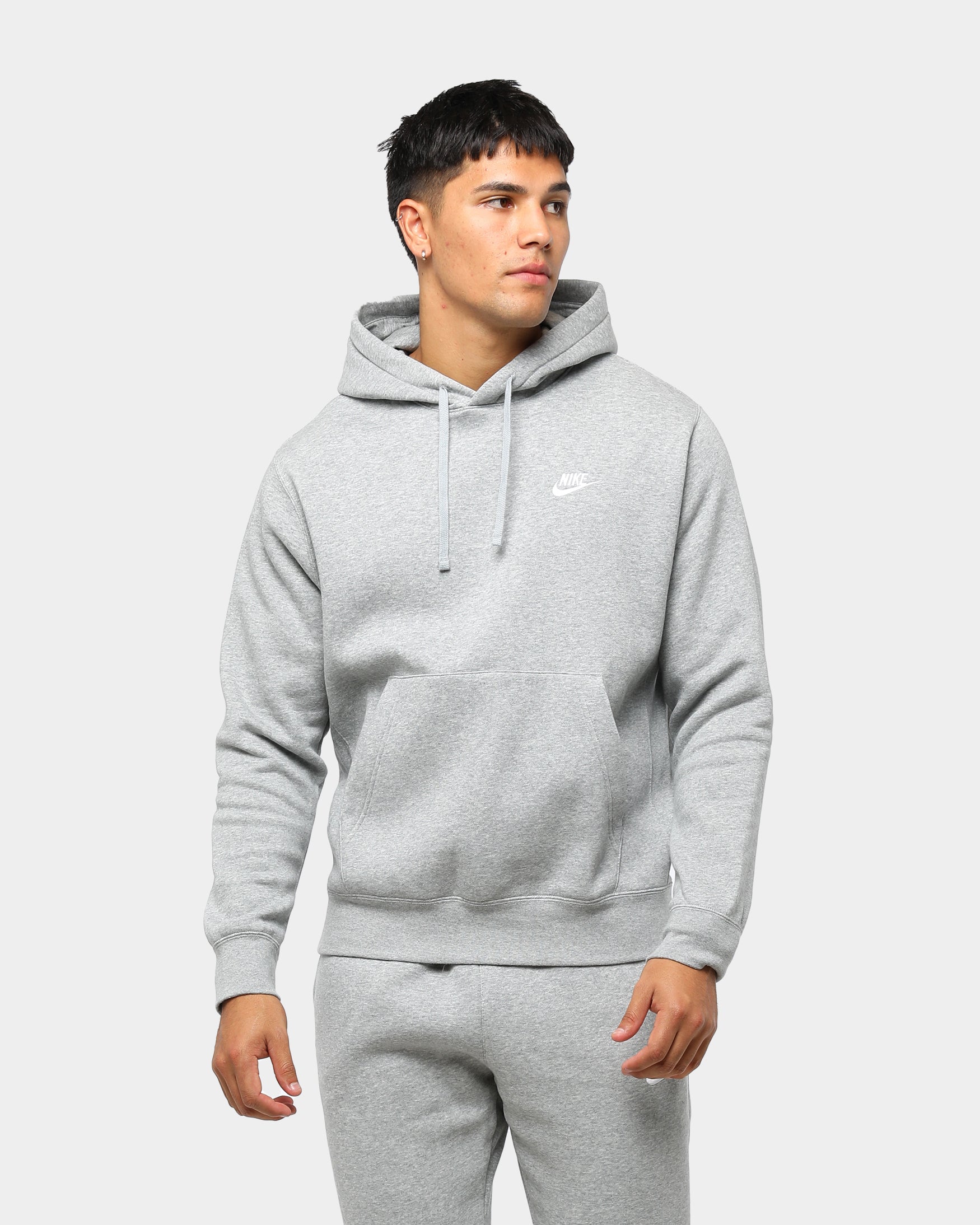 nike sportswear club fleece hoodie grey