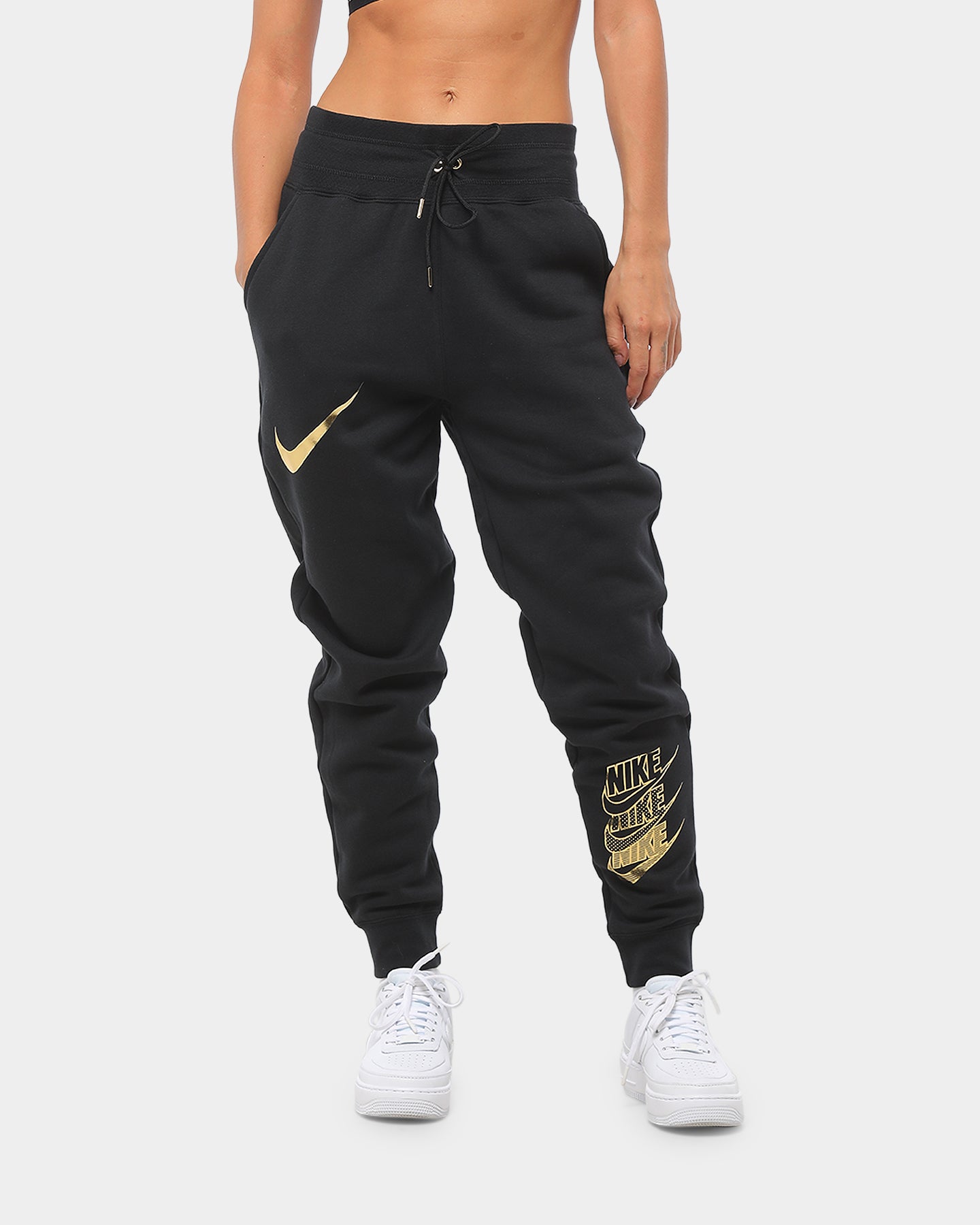 black and gold nike women's apparel