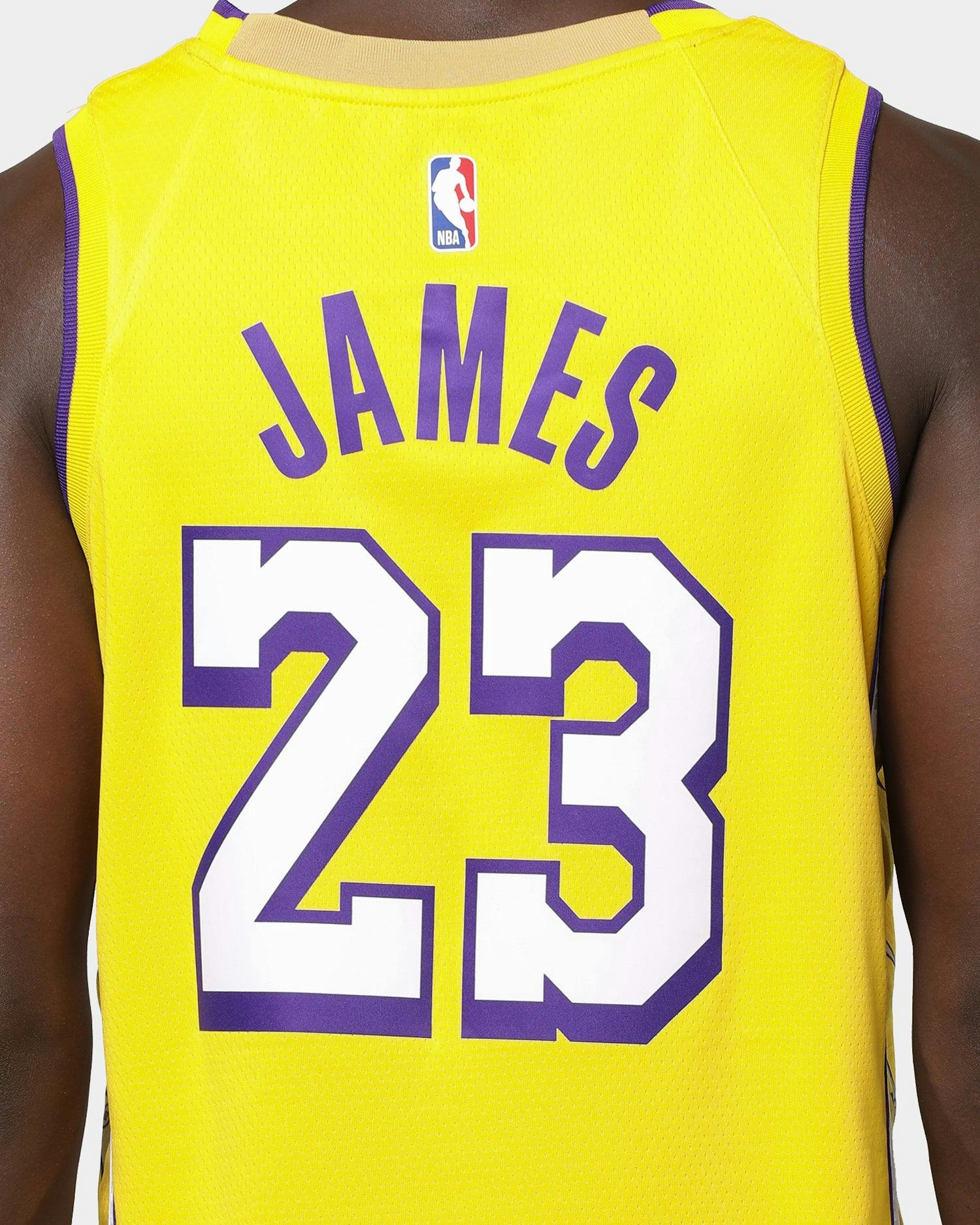 Nike Los Angeles Lakers Lebron James 23 City Edition Swingman Jersey Amarillo Culture Kings