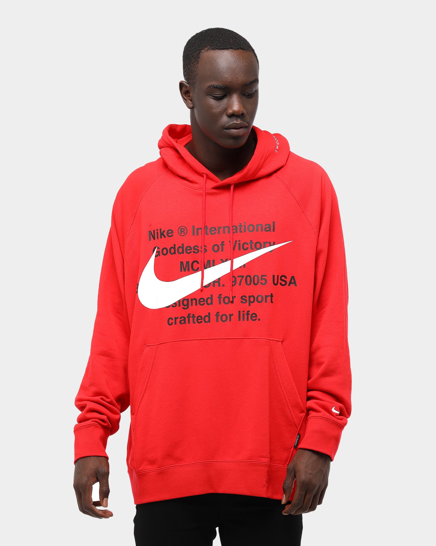 nike hoodie with red writing