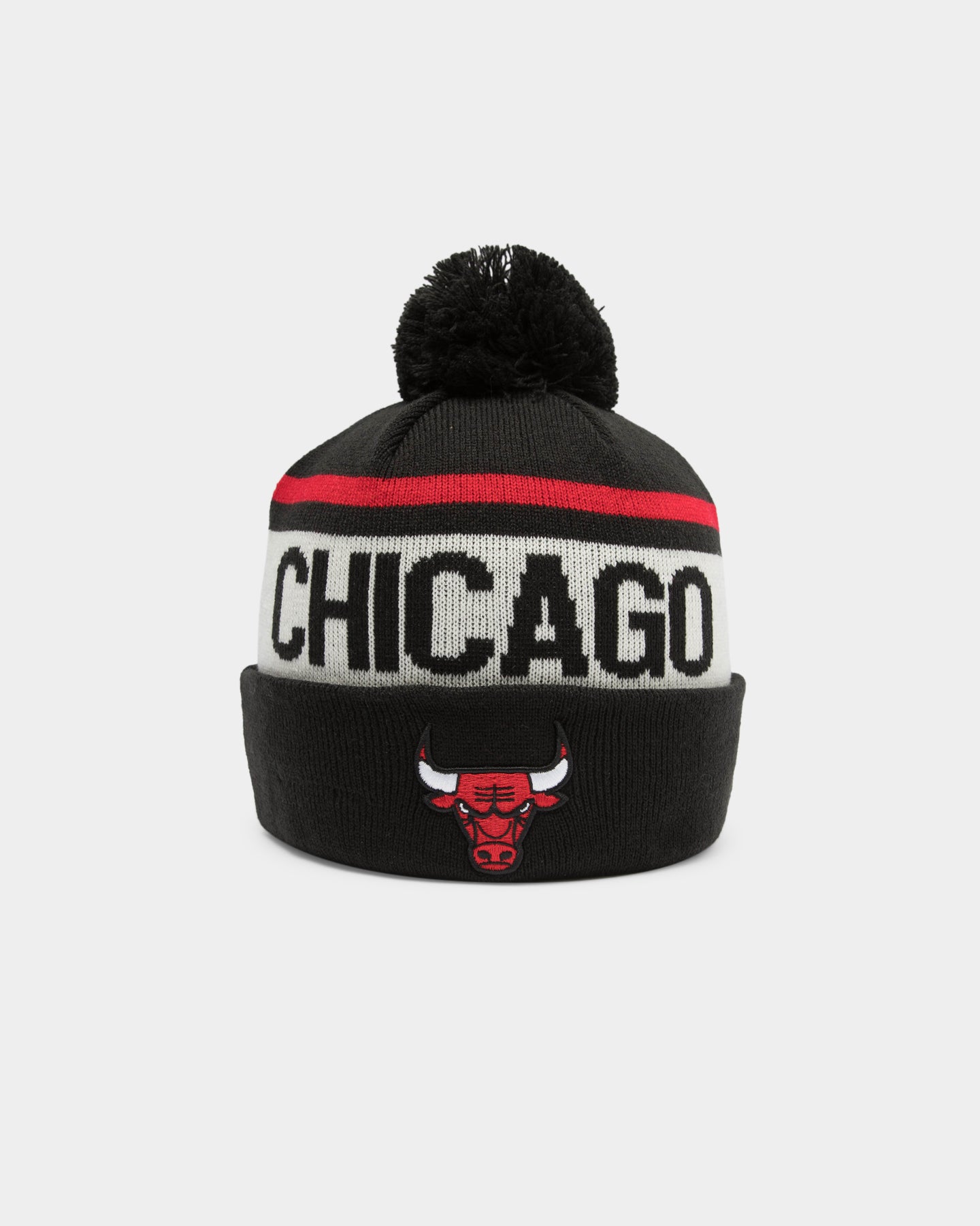chicago bulls knit hat with pom