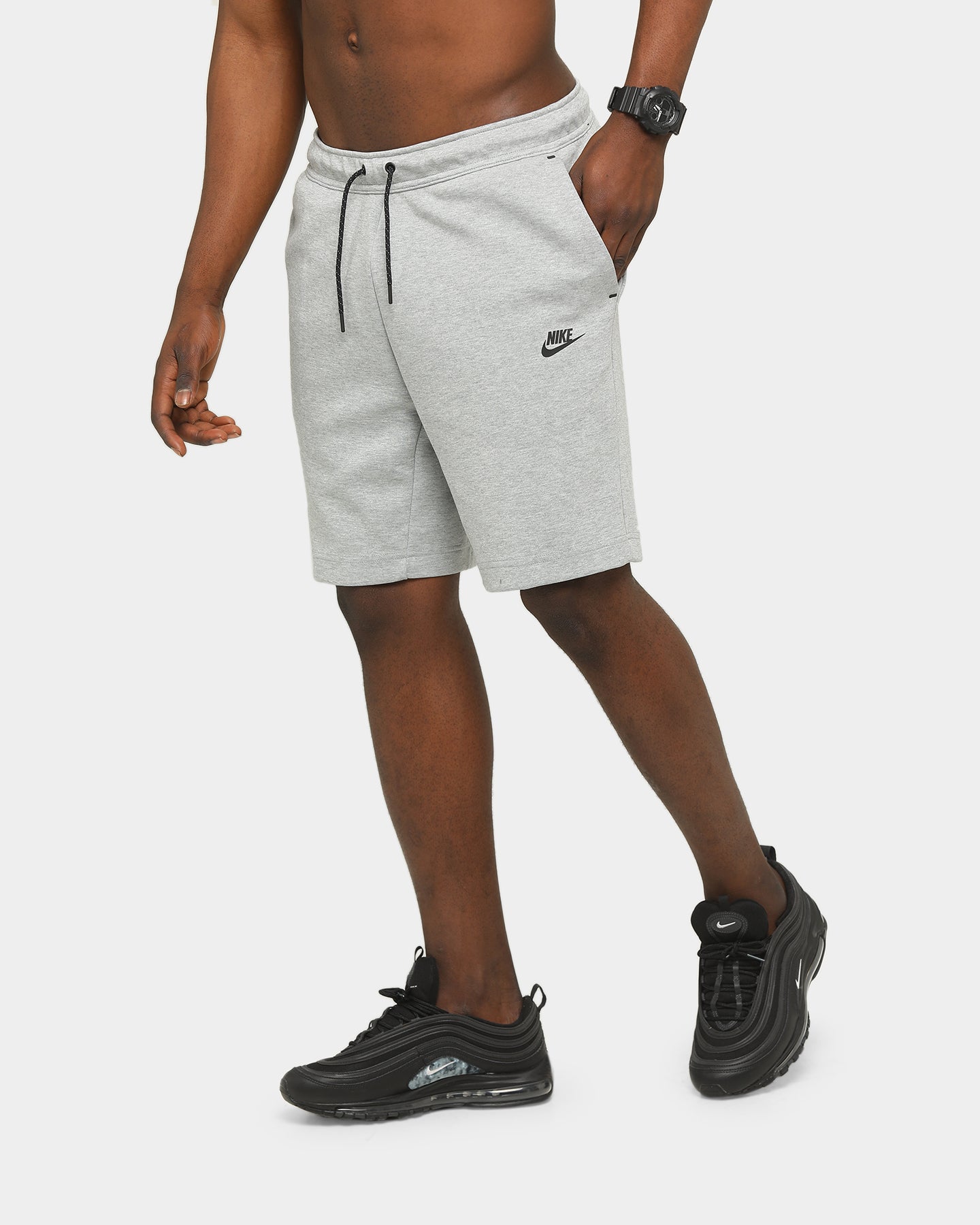 tech fleece shorts grey