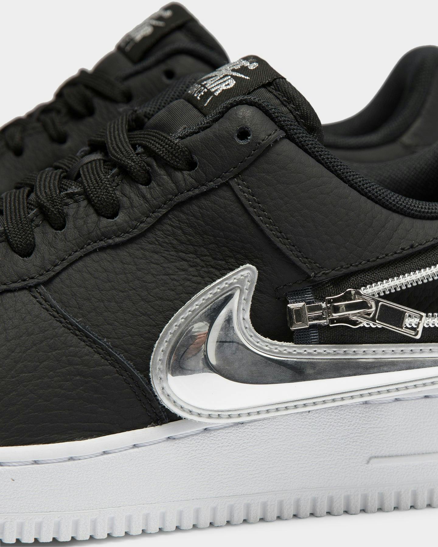 nike black air force 1 swoosh tape trainers