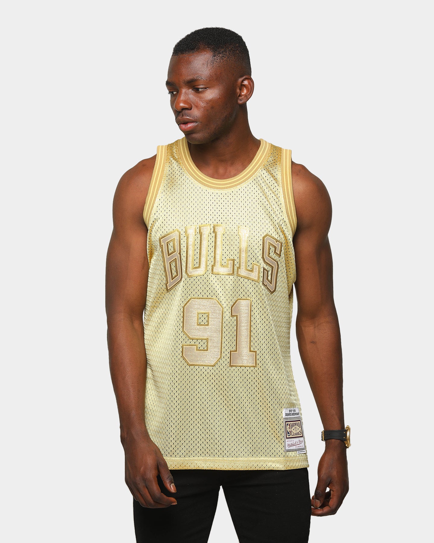 gold mitchell and ness jersey