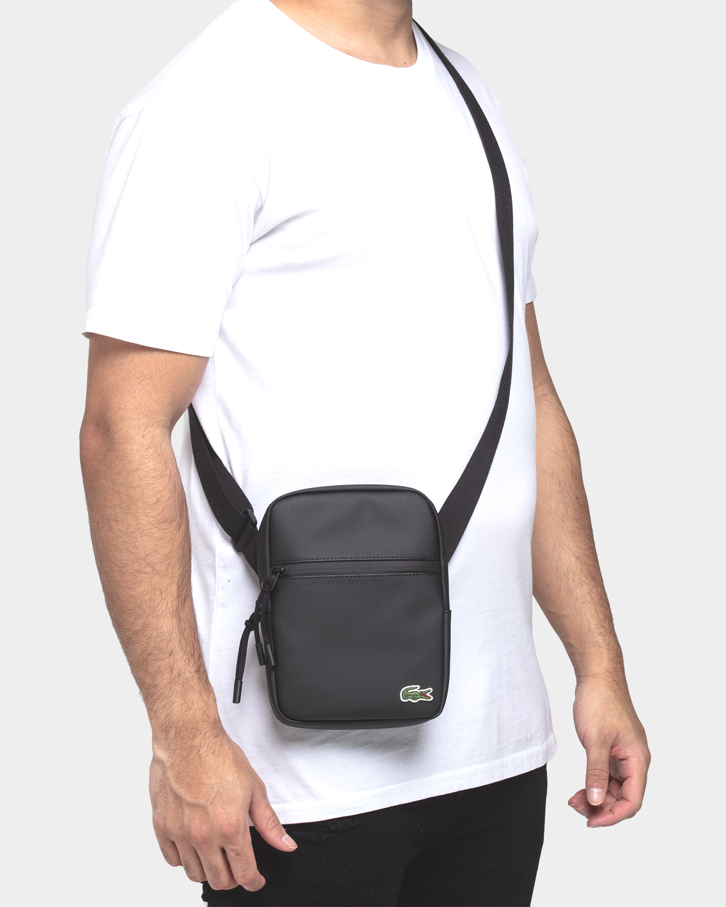 LACOSTE Shoulder Bag Neocroc Crossover Black