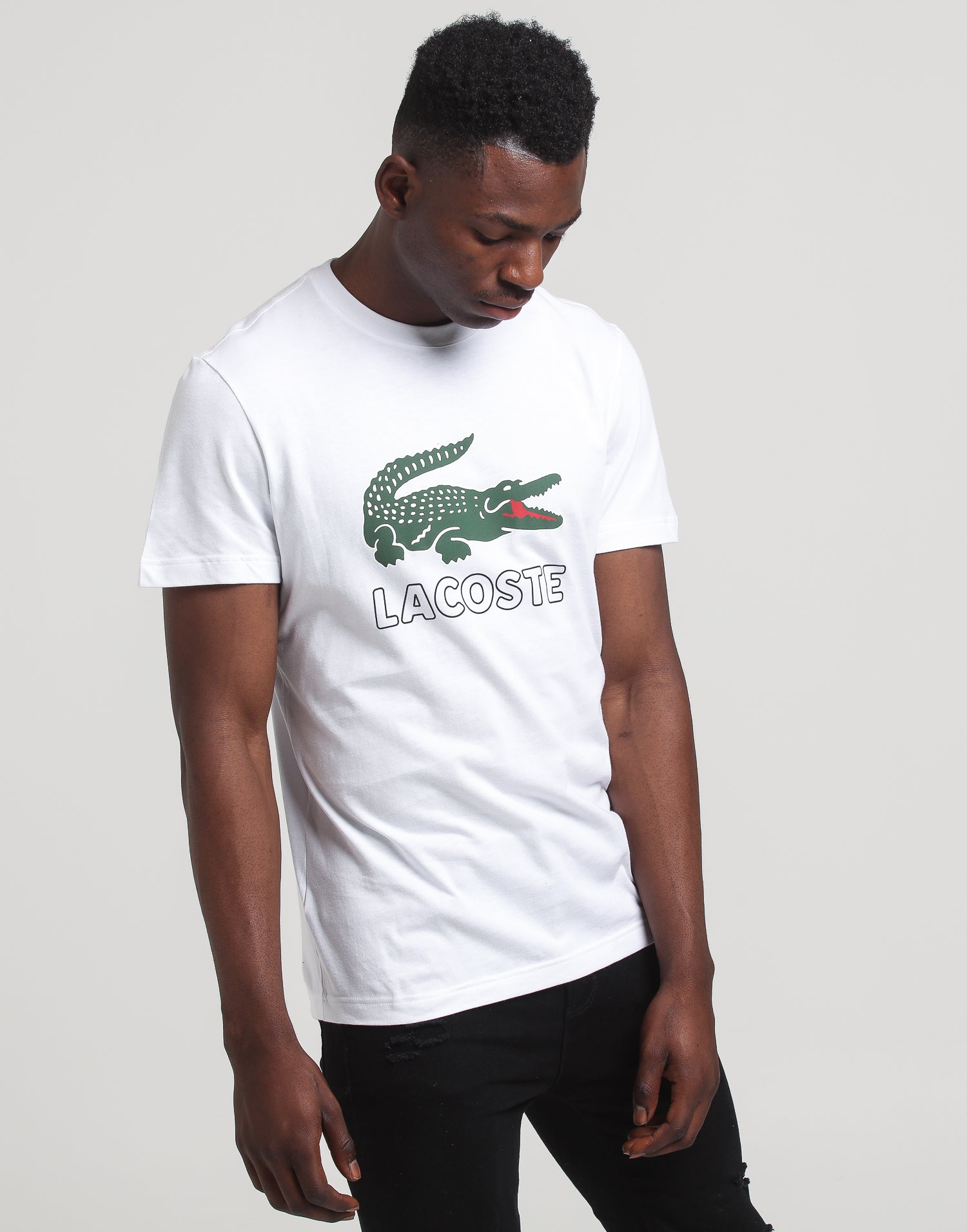 lacoste white crocodile