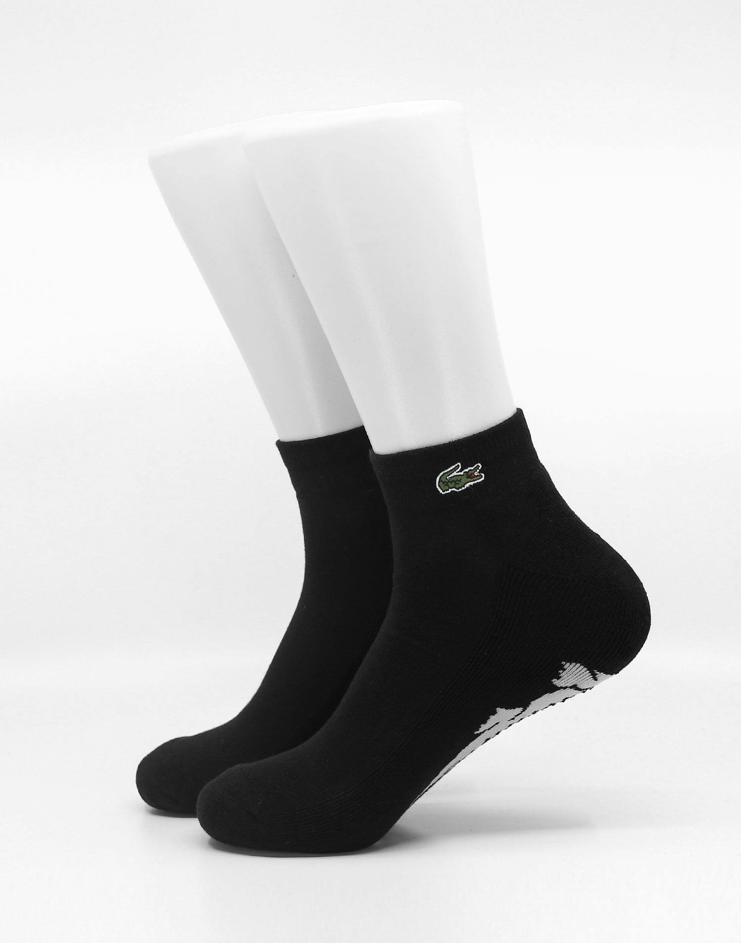 Lacoste Mid Ankle Socks Black/Silver Culture Kings