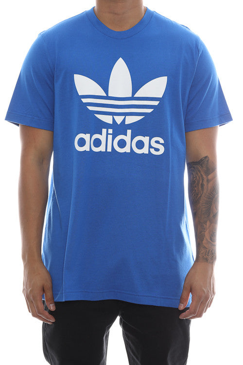 adidas blue trefoil tee