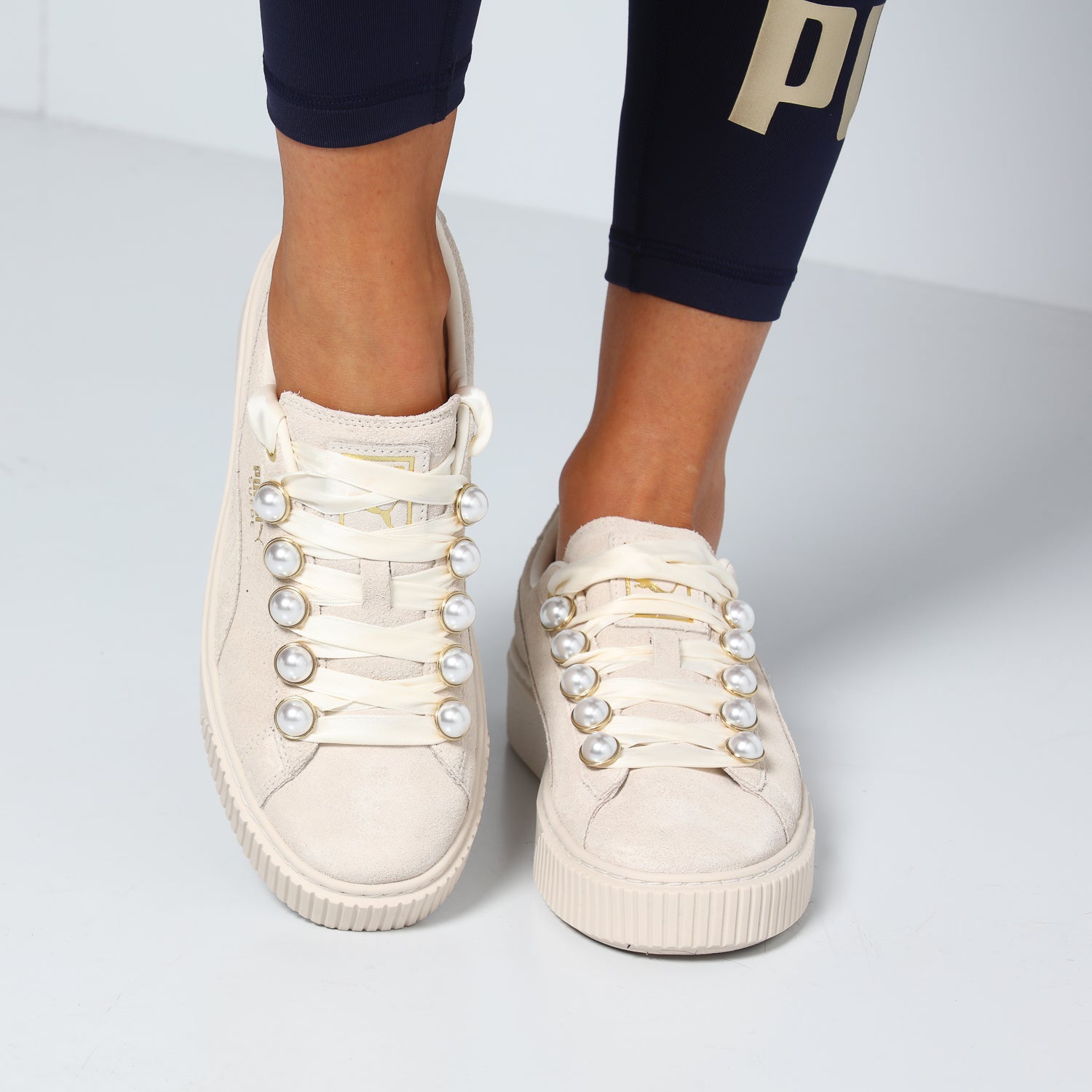 puma platform bling pearl sneakers