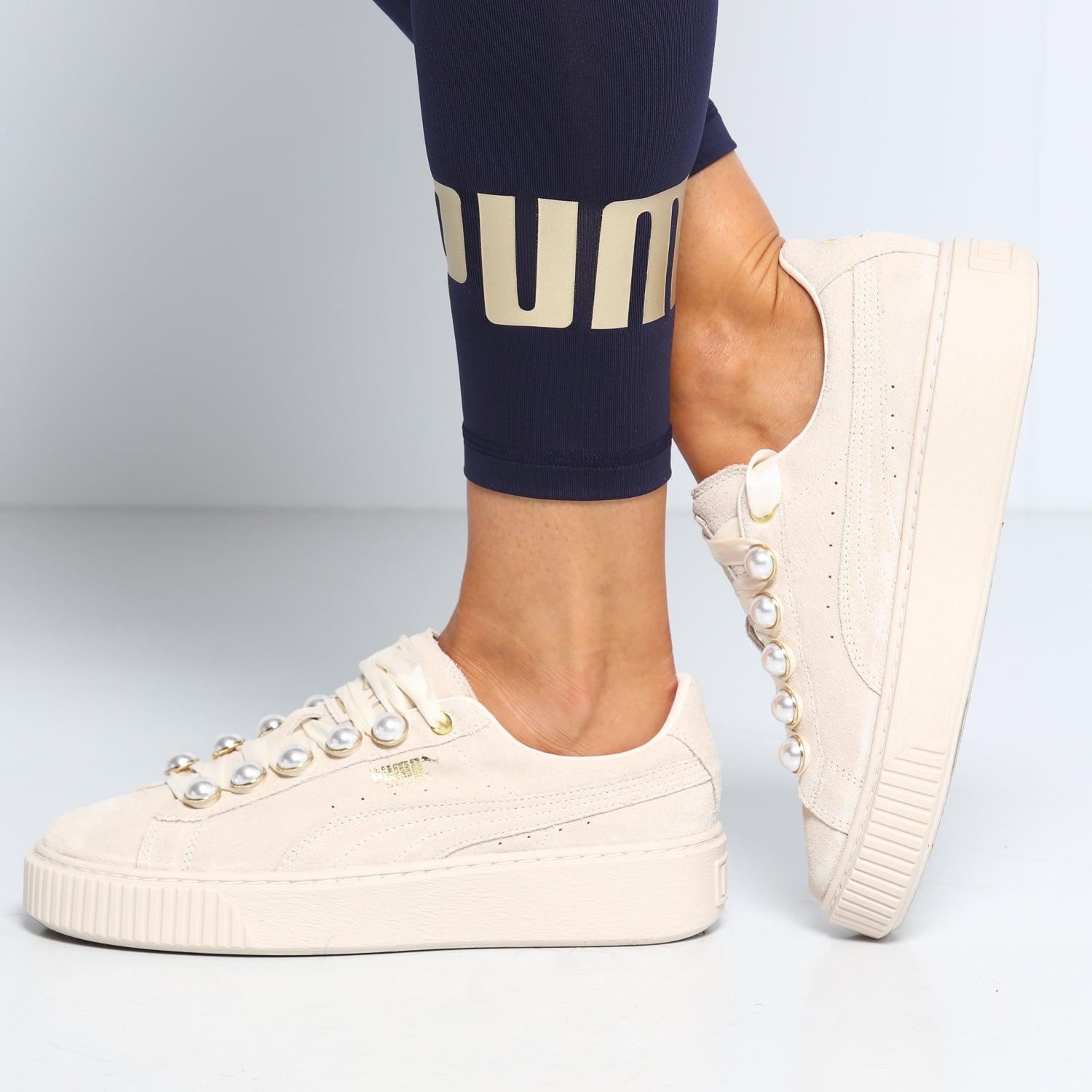 puma suede platform bling