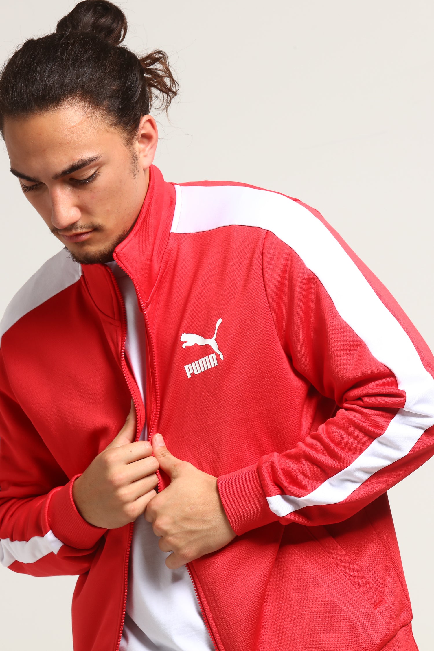 puma red and white jacket