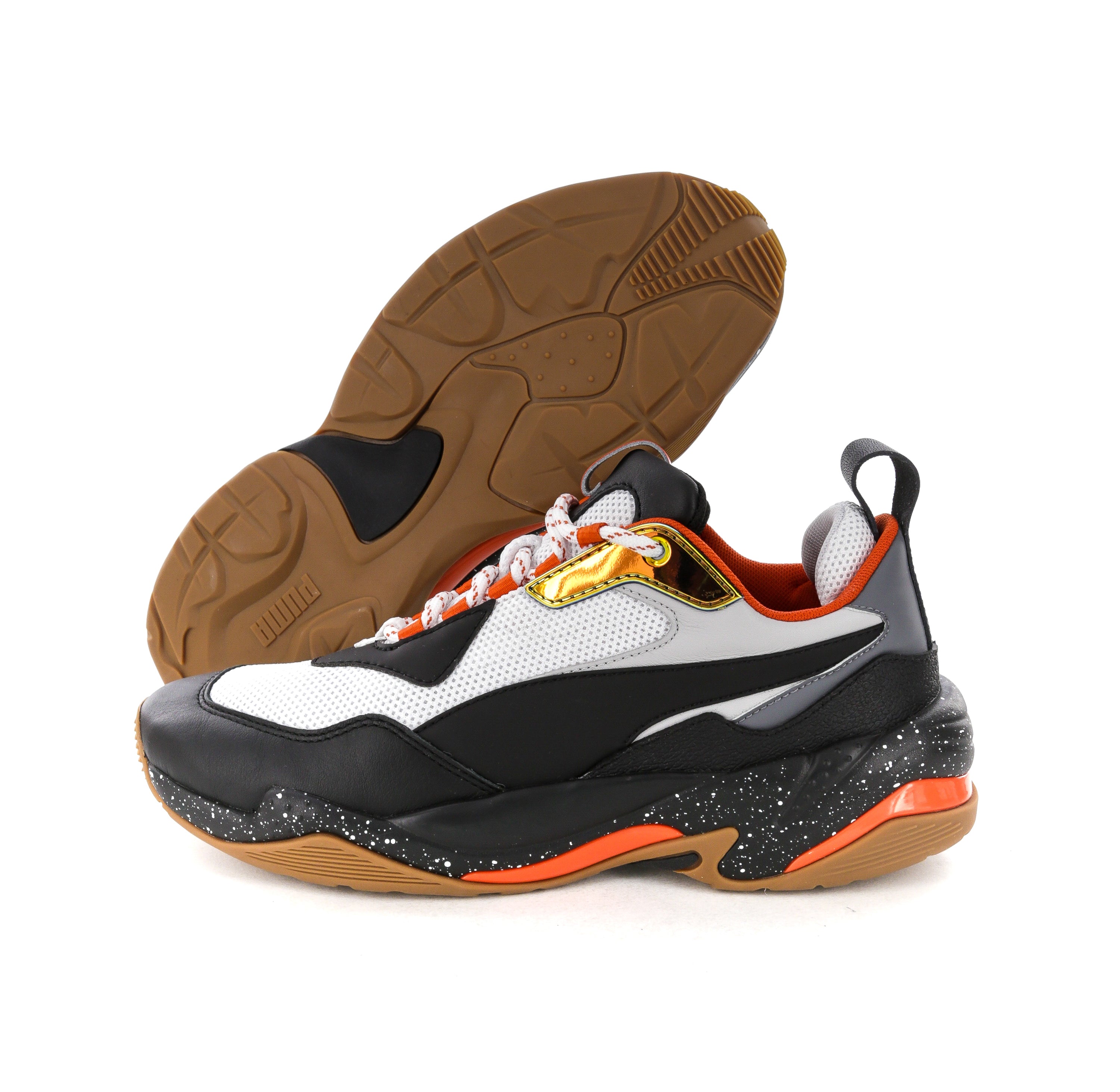 puma thunder electric black white orange