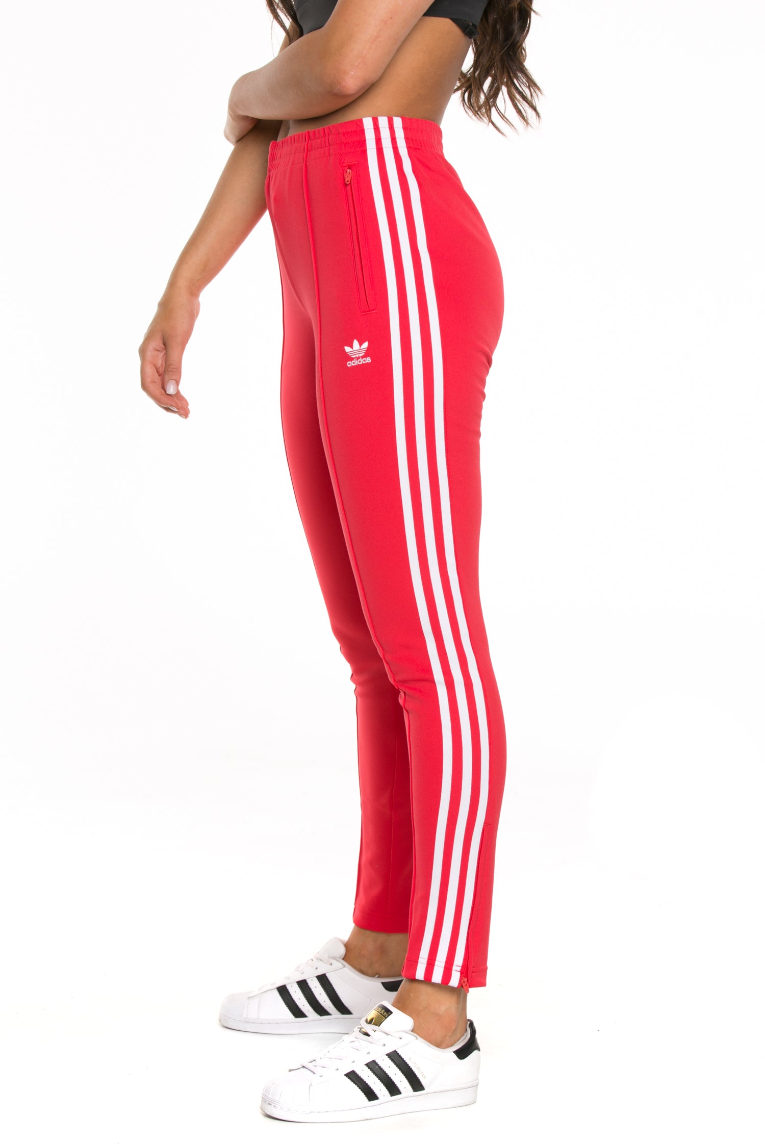 adidas womens red track pants