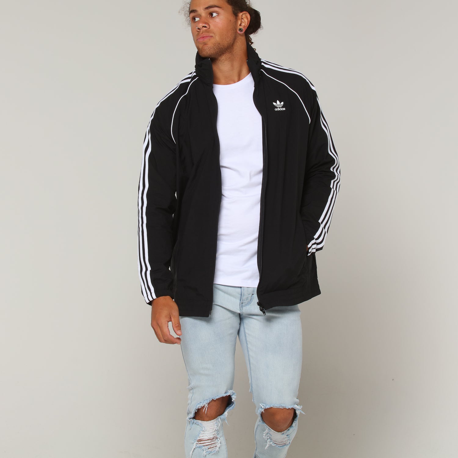 adidas sst windbreaker black