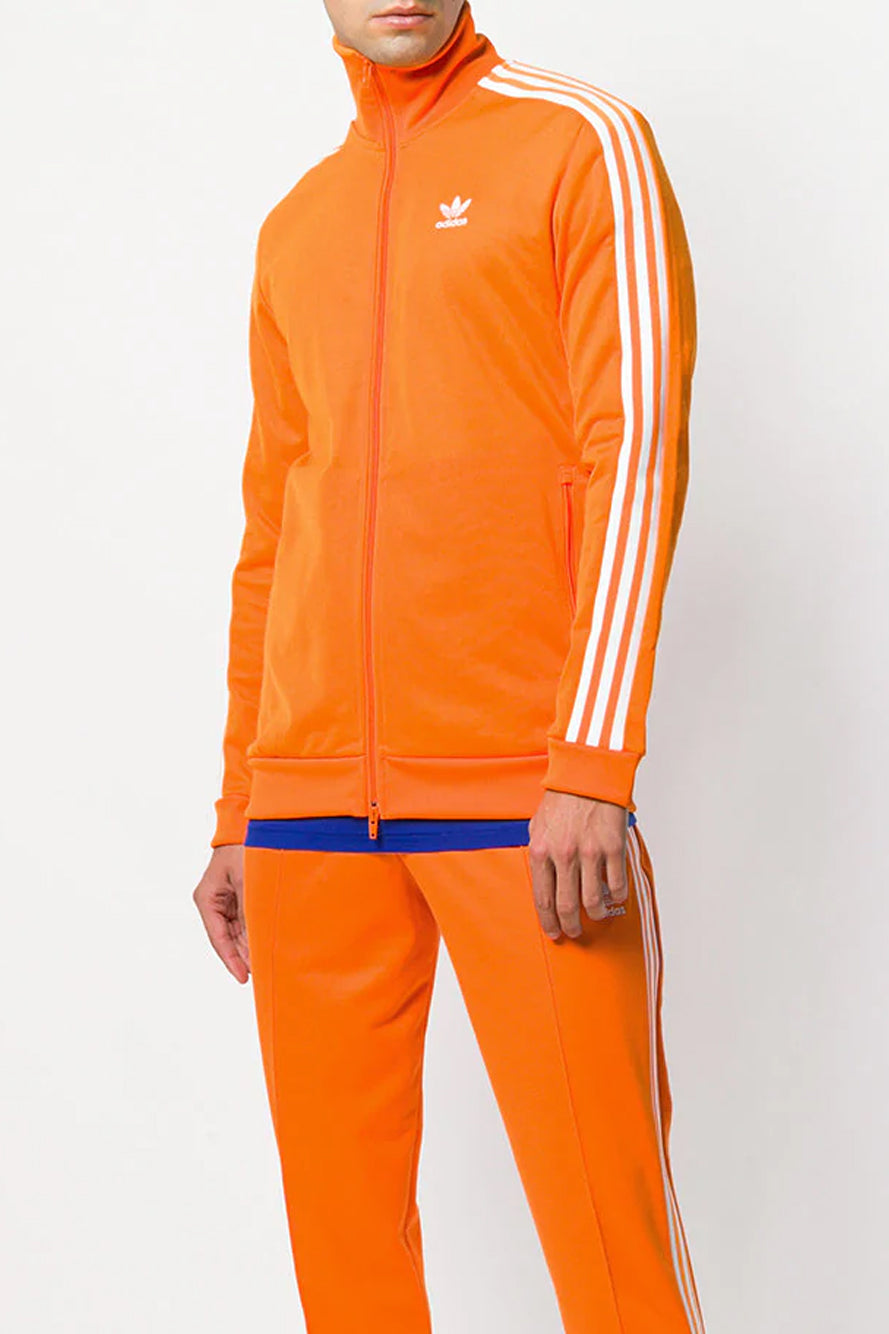 adidas beckenbauer track top orange