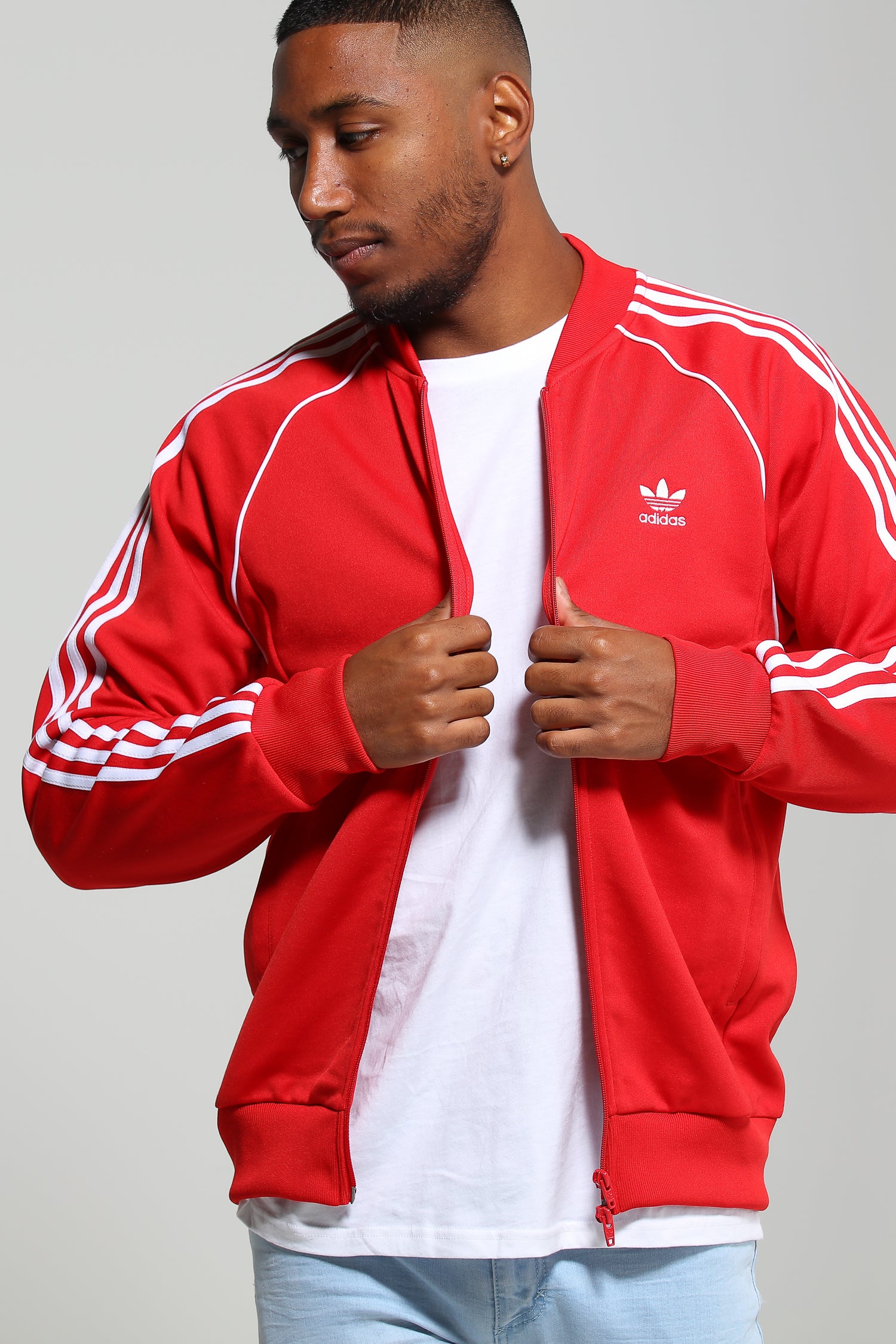 red adidas tracksuit top